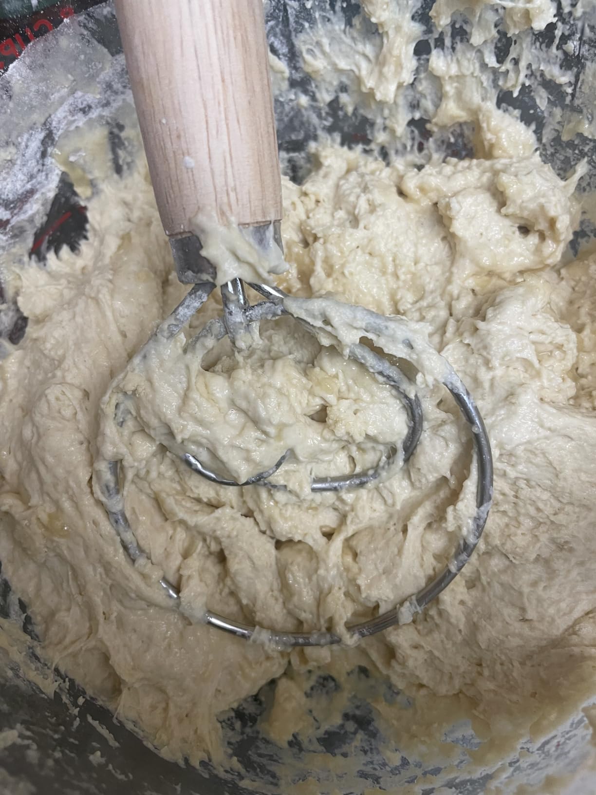 2 Pack Danish Dough Whisk Hook Sourdough Bread Baking Supplies Starter Kit | 13.5 Inches; Quick Hand Mixing Tool; Wooden Handle Stainless Steel Loop; Easy Clean; Dishwasher Safe; for Batter Pastry Flour customer photo 1