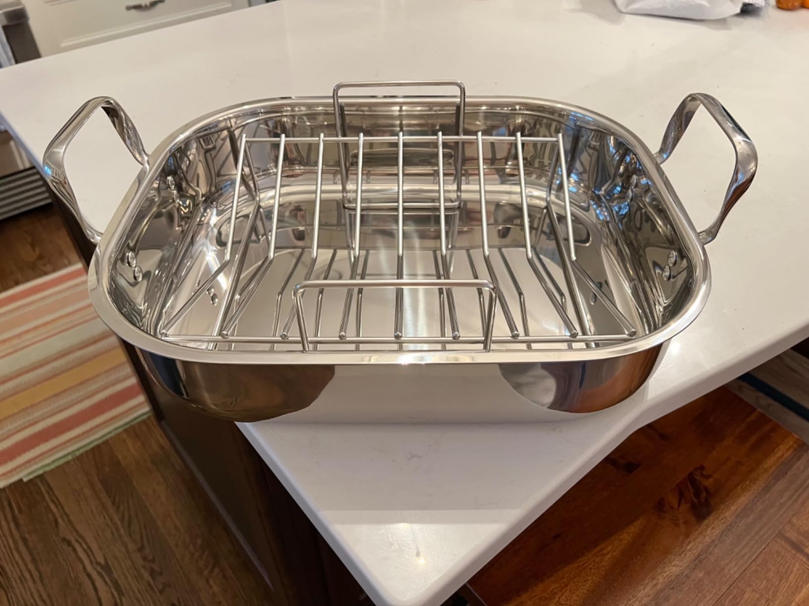 Cooks Standard Classic 16 x 13 Inch Stainless Steel Roaster Pan with V-Shaped Rack, Turkey Roasting Pan with Rack customer photo 1
