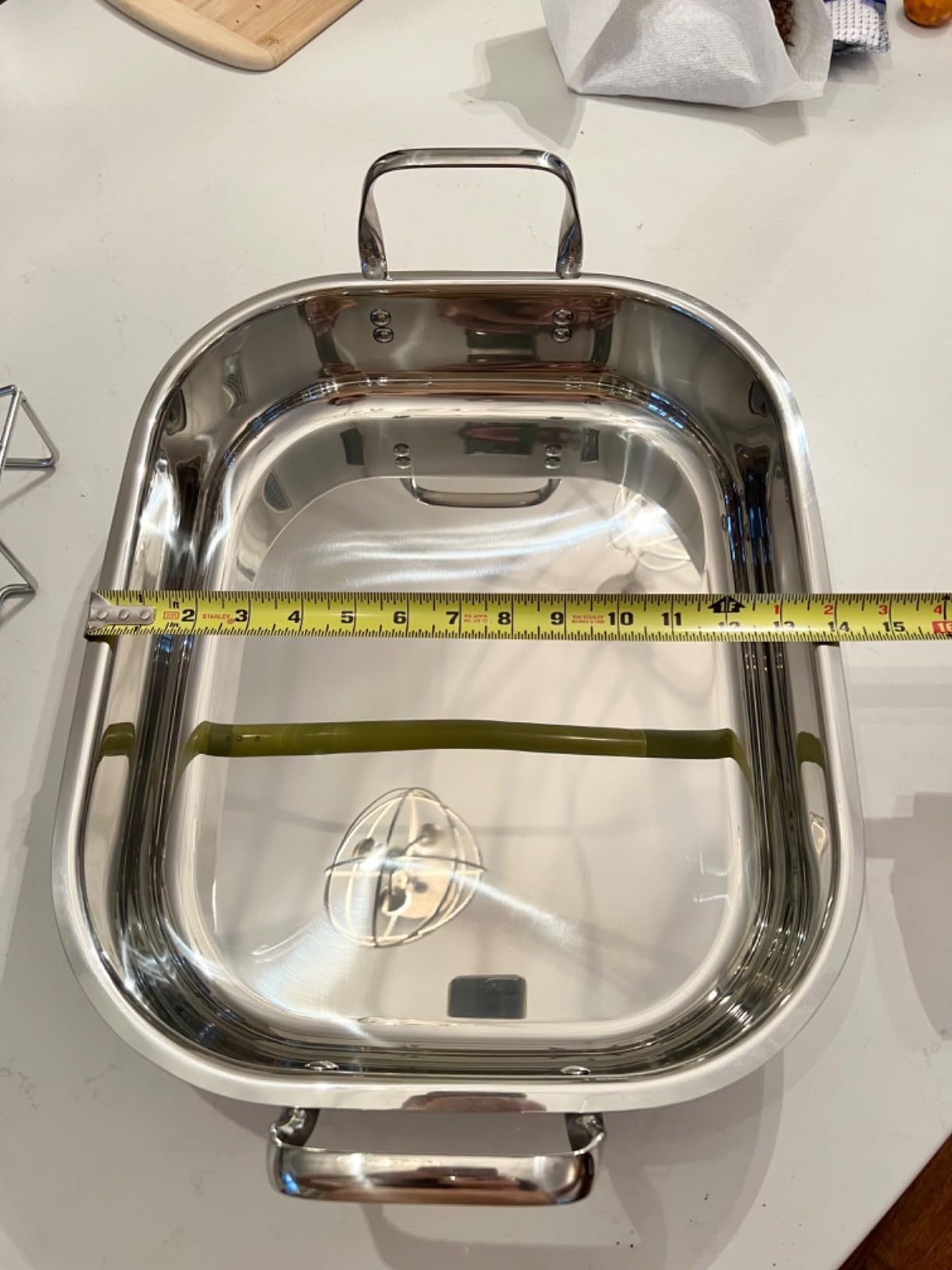 Cooks Standard Classic 16 x 13 Inch Stainless Steel Roaster Pan with V-Shaped Rack, Turkey Roasting Pan with Rack customer photo 2