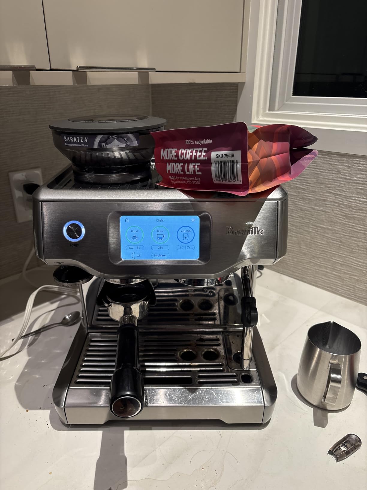 Breville BES880BSS Barista Touch Espresso Machine, Brushed Stainless Steel, Semi-Automatic with Built-in Grinder customer photo 1
