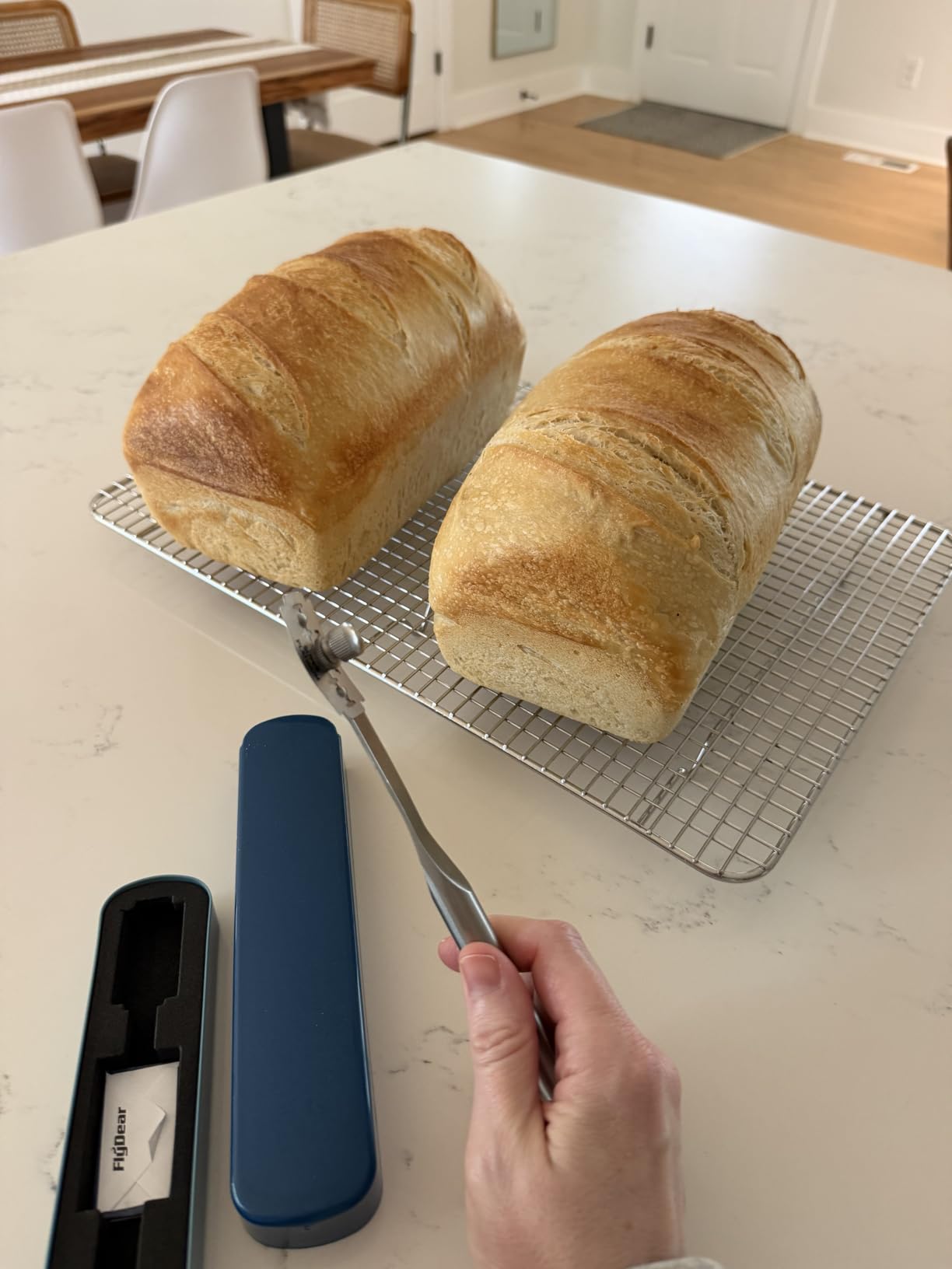 Bread Lame - Patented 2-in-1 Stainless Scoring Tool | Featured in America's Test Kitchen, Bon Appetit & Food & Wine. 6 blades + case included. customer photo 2