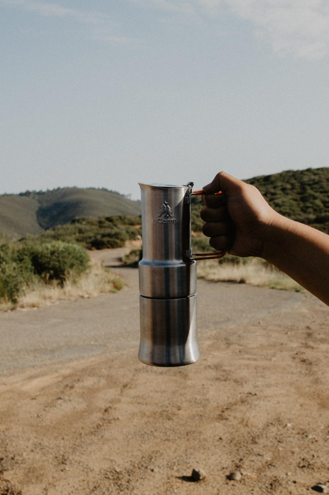 nCamp - Cafe, Portable Coffee Maker, Portable Espresso Machine, Compact Camping Coffee Maker, Stainless Steel Travel Coffee Maker with Camping Coffee Cup, Reusable, 12 oz customer photo 1