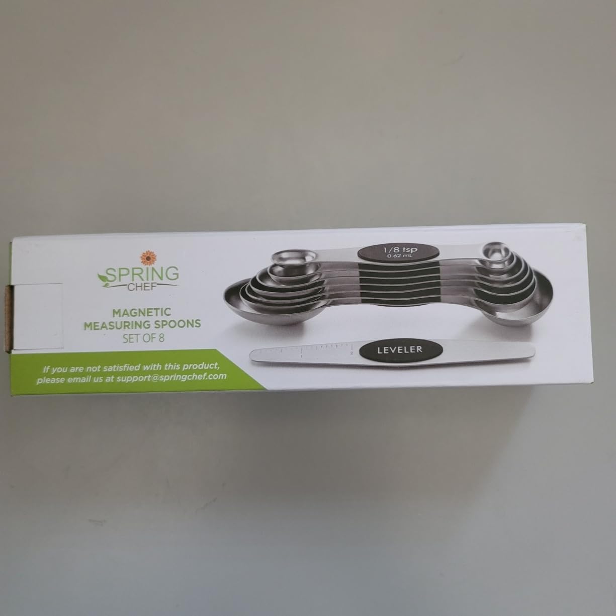 Spring Chef Stainless Steel Magnetic Measuring Spoons Set of 8, Black | Dual Sided Metal Teaspoon & Tablespoon Measuring Spoons with Leveler for Dry & Liquid Ingredients, Nesting, Dishwasher Safe customer photo 2