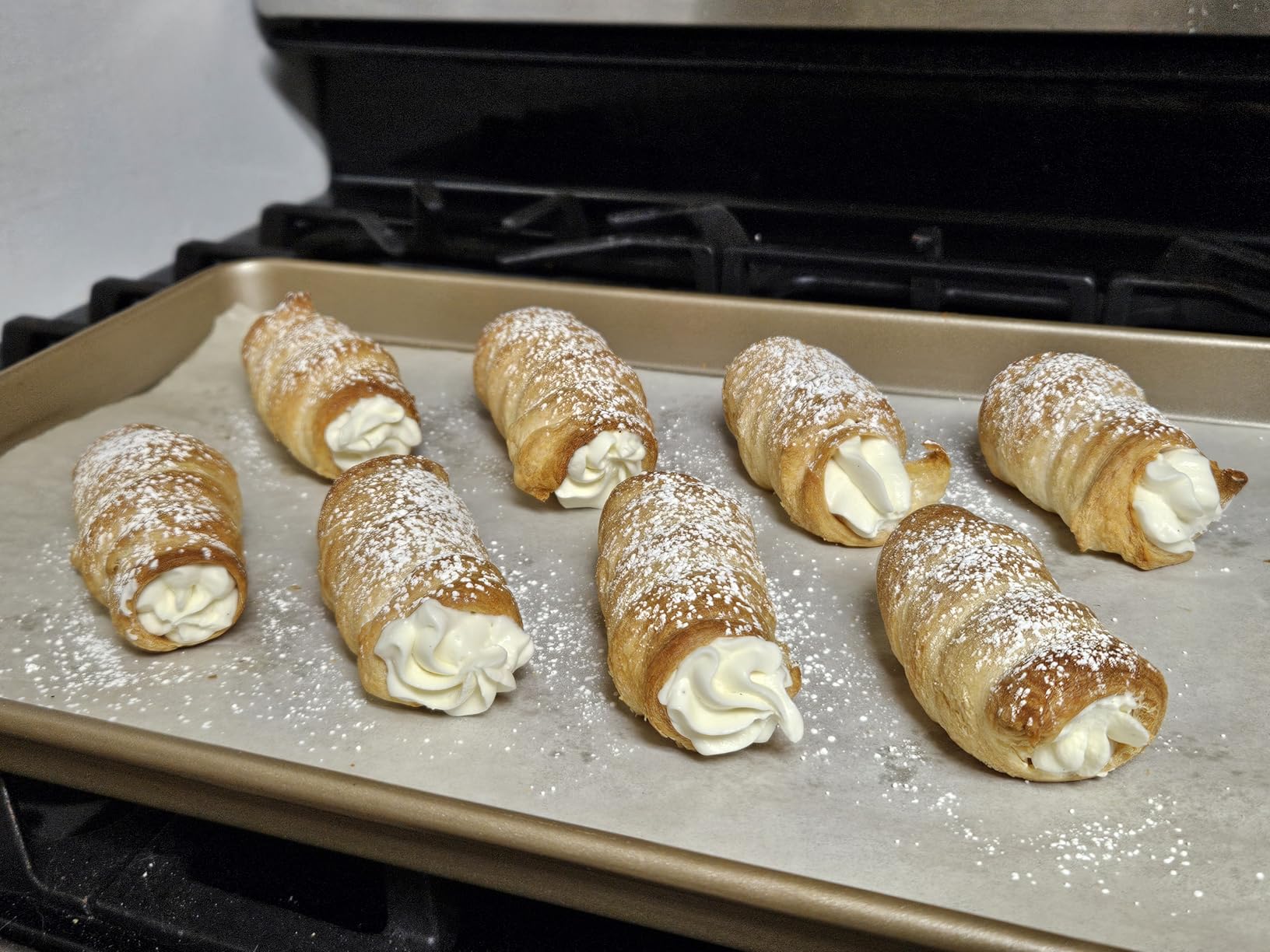 EUICAE Cannoli Tubes, 5 inch Large Stainless Steel Cannoli Forms Non-stick cream horn Danish Pastry Molds for Croissant Shell Cream Roll Pack of 15 customer photo 1