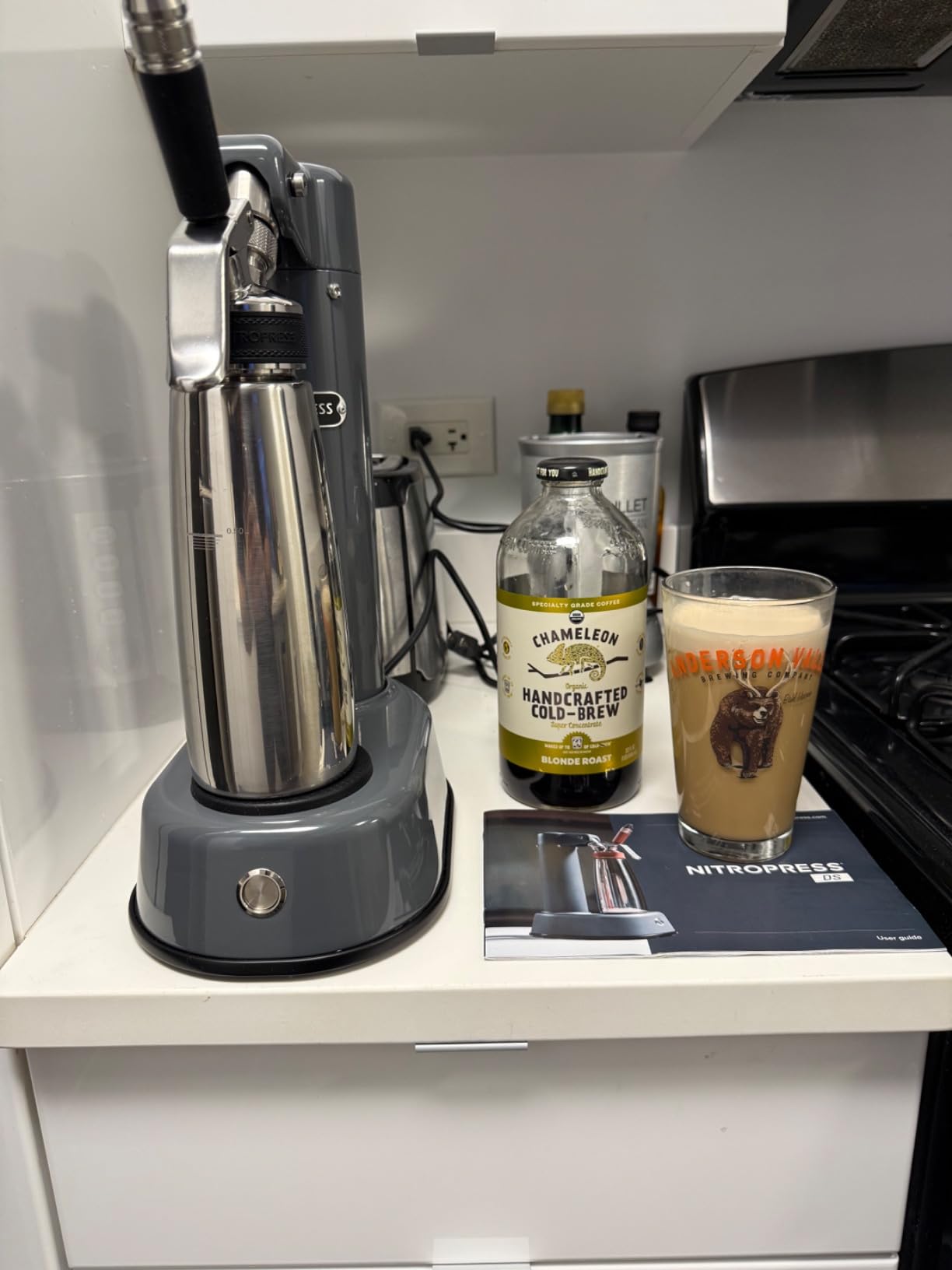 Original NitroPress - Nitro Cold Brew Coffee Maker | Portable Stainless Steel Nitrogen Infuser, For Smooth Nitro Drinks, Cold Brew, Cocktails & Tea, Uses N2 Cartridges customer photo 1