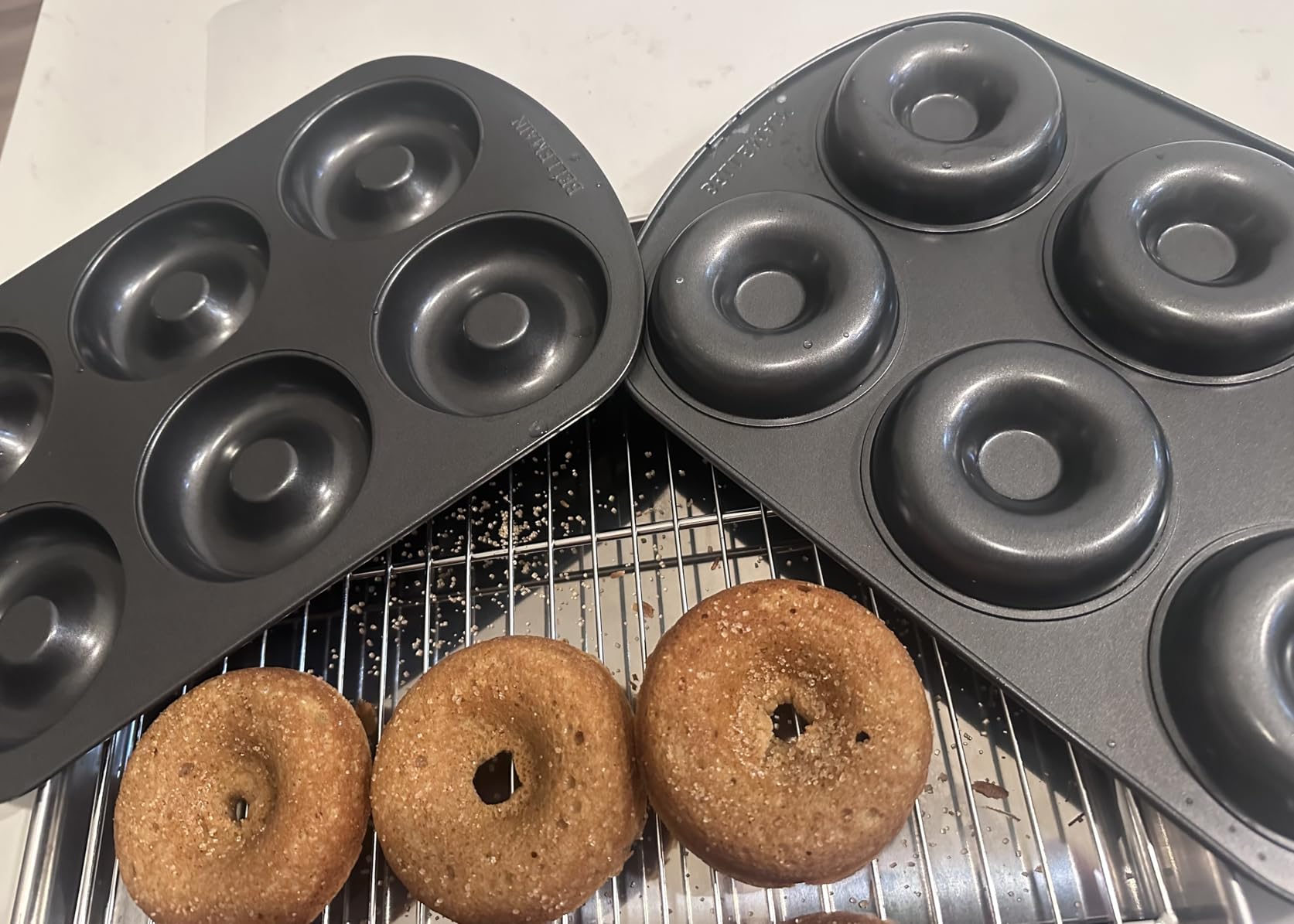Bellemain Nonstick Donut Pan for Baking, 6-Cavity Stainless Steel - 2 pack | premium steel, donut or bagel pan customer photo 2