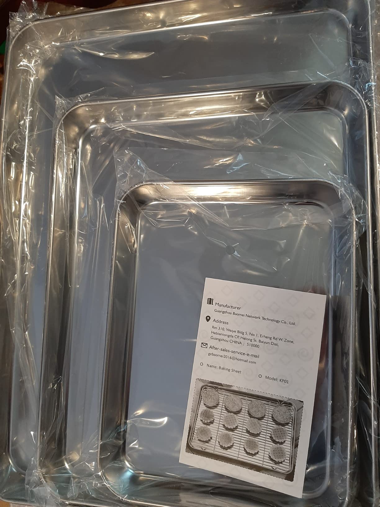 Wildone Baking Sheet Set of 3, Stainless Steel Cookie Sheet Cooking Sheet Pan for Baking & Roasting, 9/12/16 Inch, Non Toxic & Heavy Duty & Easy Clean customer photo 1