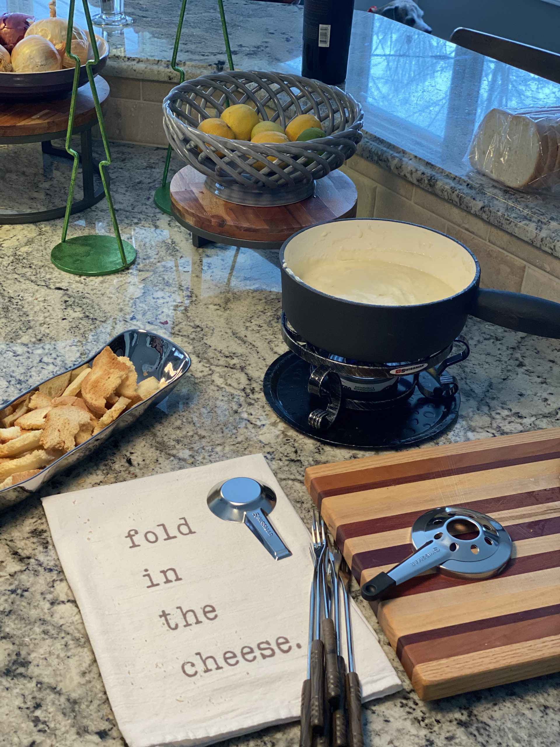 Swissmar Lugano Cast Iron Cheese Fondue Set, 9-Piece, 2 QT / 2 L - Ideal for Melting Cheese, Chocolates, Caramel, & More - Perfect for Kitchen Collection & Gift Giving - Matte White customer photo 2