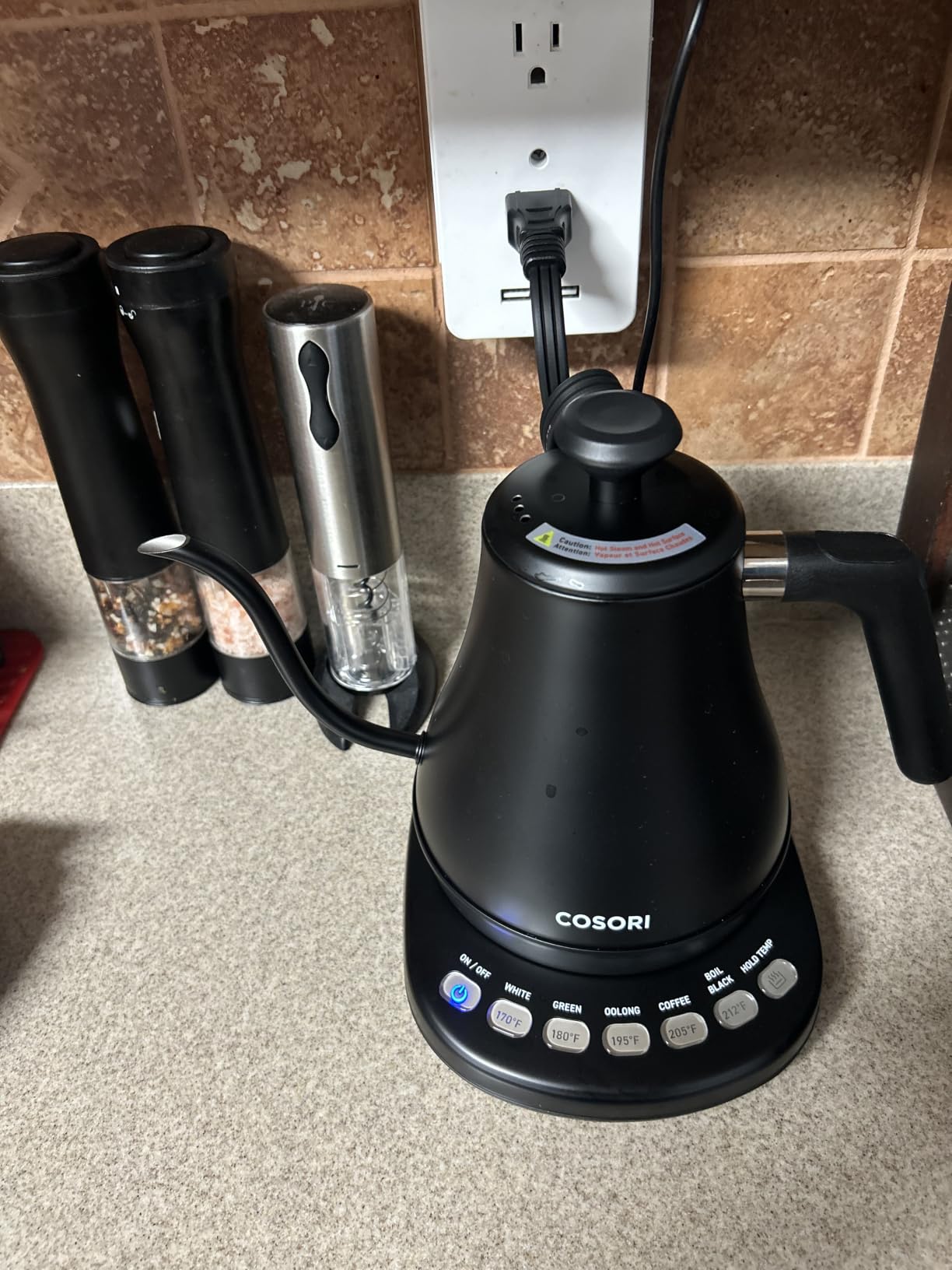 Cosori Gooseneck Electric Kettle with Temperature Control, 0.8L, Black | No Plastic Contact with Water, 5 Presets, 60-Min Keep Warm, Pour Over Coffee & Tea, Stainless Steel Interior, 1200W customer photo 2
