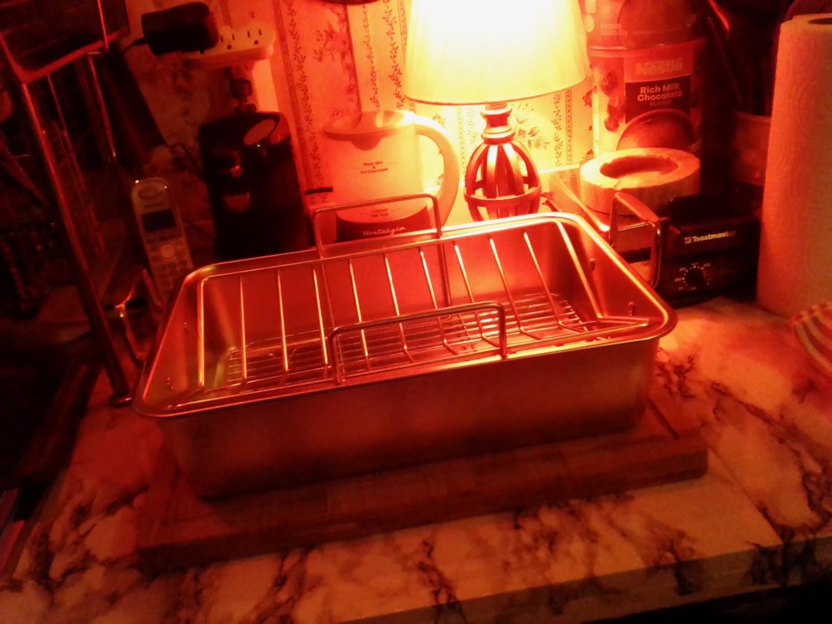 TeamFar Stainless Steel Roasting Pan, 16 Inch Large Turkey Roaster Lasagna Pan with V Rack & Cooling Rack Set for Roasting, Baking, Healthy & Heavy Duty, Deep Side & Dishwasher Safe - 3 PCS customer photo 2
