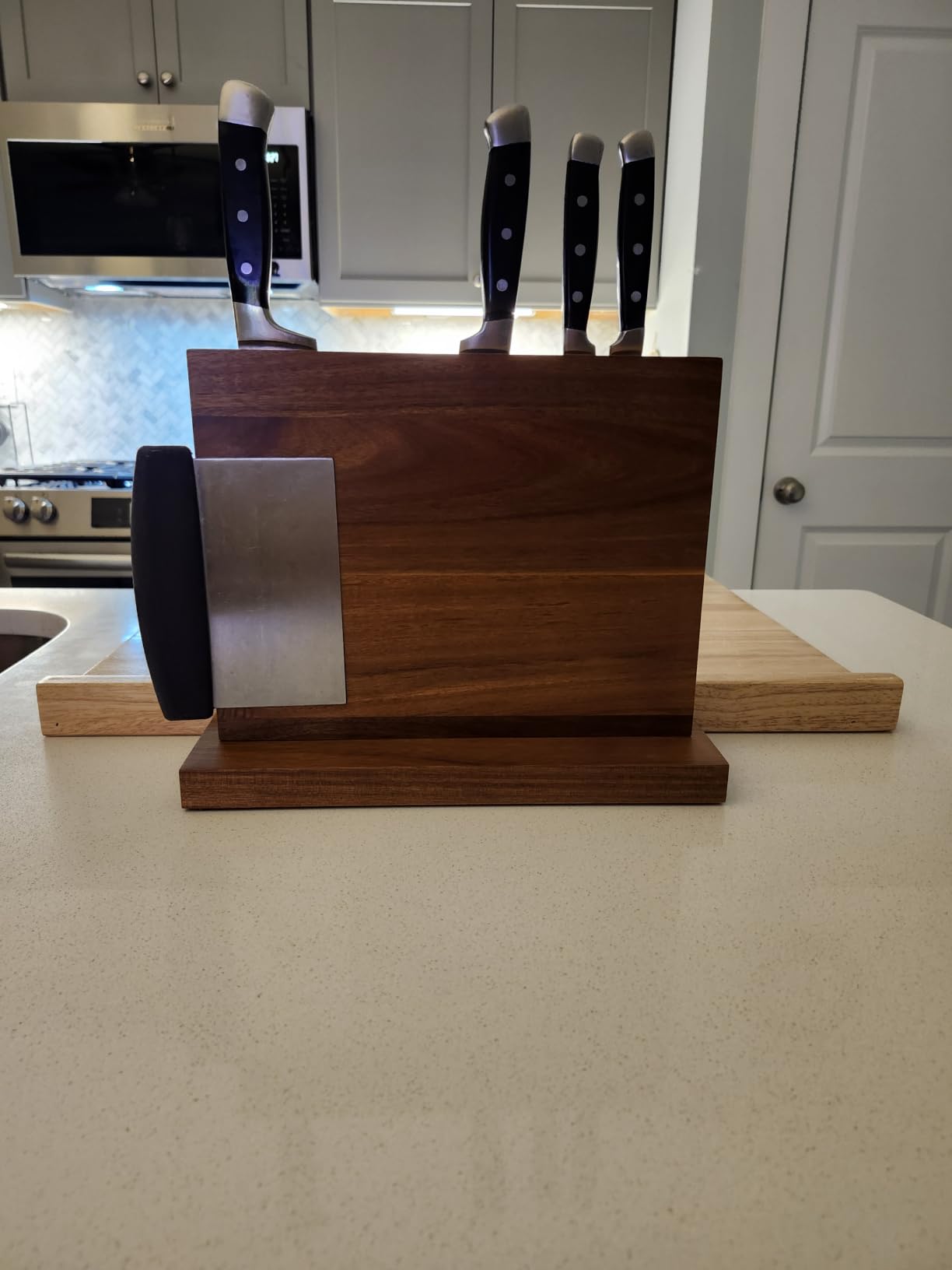 Home Kitchen Magnetic Knife Block Holder Rack Magnetic Stands with Strong Enhanced Magnets Multifunctional Storage Knife Holder customer photo 1