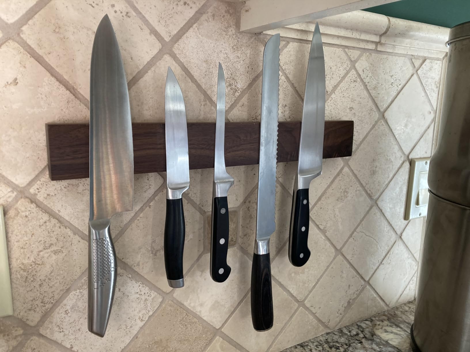Premium Dark Walnut Wood Magnetic Knife Holder for Wall | 16 Inch | Upgraded Version | Professional Wooden Magnetic Knife Strip - Space-Saving Knife Rack/Knife Bar With Powerful Magnetic Pull Force customer photo 2