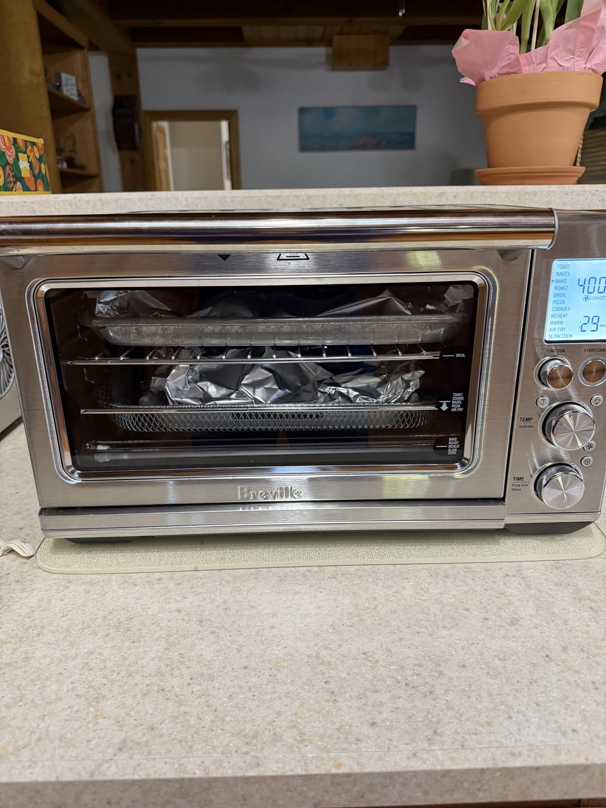 Breville BOV860BSS Smart Oven Air Fryer, Brushed Stainless Steel | Bake, toast, broil and more with countertop oven's 11 cooking functions | Convection setting reduces cook time by up to 30% customer photo 1