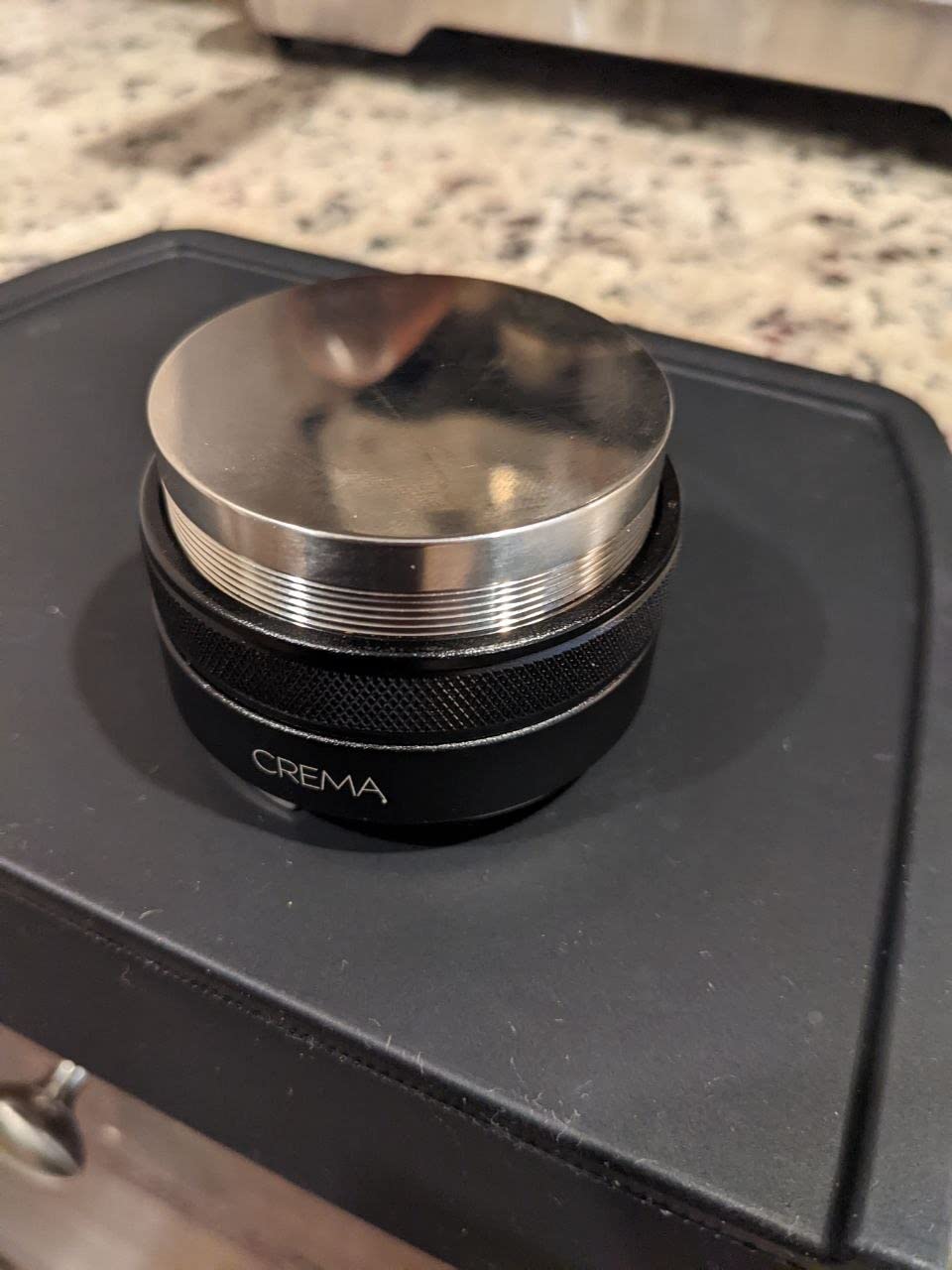 CREMA Coffee Products 53.3mm Hand Tamper & Coffee Distributor | Compatible with Breville Portafilters | Double-Sided, Adjustable Depth Tool | Made with Durable 304 Stainless Steel | Silver customer photo 1