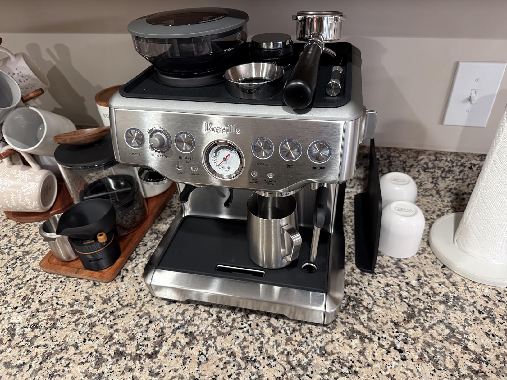 CREMA Coffee Products 53.3mm Hand Tamper & Coffee Distributor | Compatible with Breville Portafilters | Double-Sided, Adjustable Depth Tool | Made with Durable 304 Stainless Steel | Silver customer photo 2
