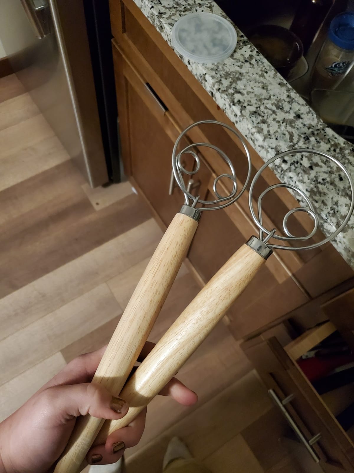 Danish Dough Whisk Bread Mixer 2 Pack | Premium Stainless Steel Dutch Whisk With a Dough Scraper for Bread, Pastry or Pizza Dough - Perfect Baking customer photo 1