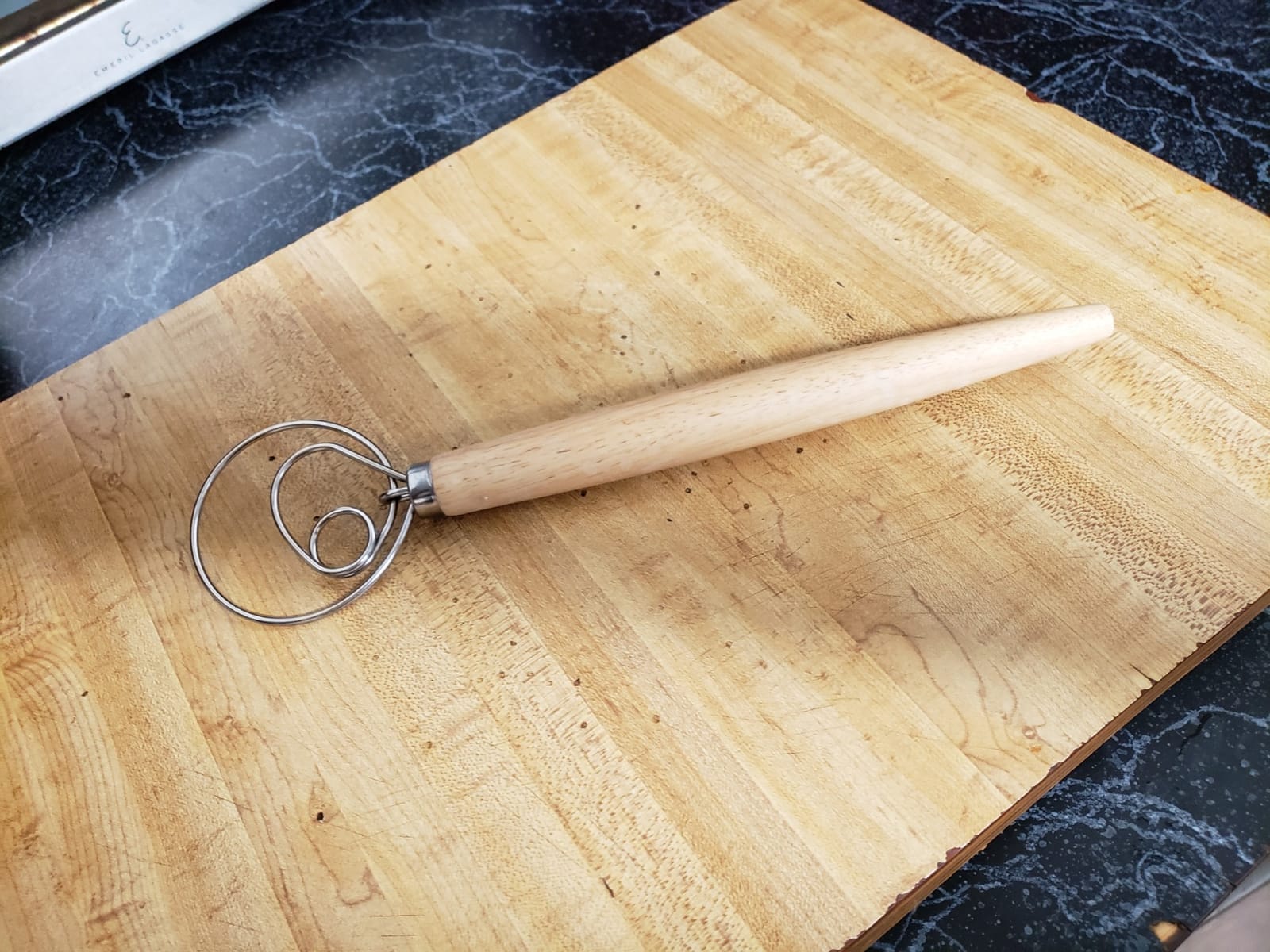 Danish Dough Whisk Bread Mixer 2 Pack | Premium Stainless Steel Dutch Whisk With a Dough Scraper for Bread, Pastry or Pizza Dough - Perfect Baking customer photo 2