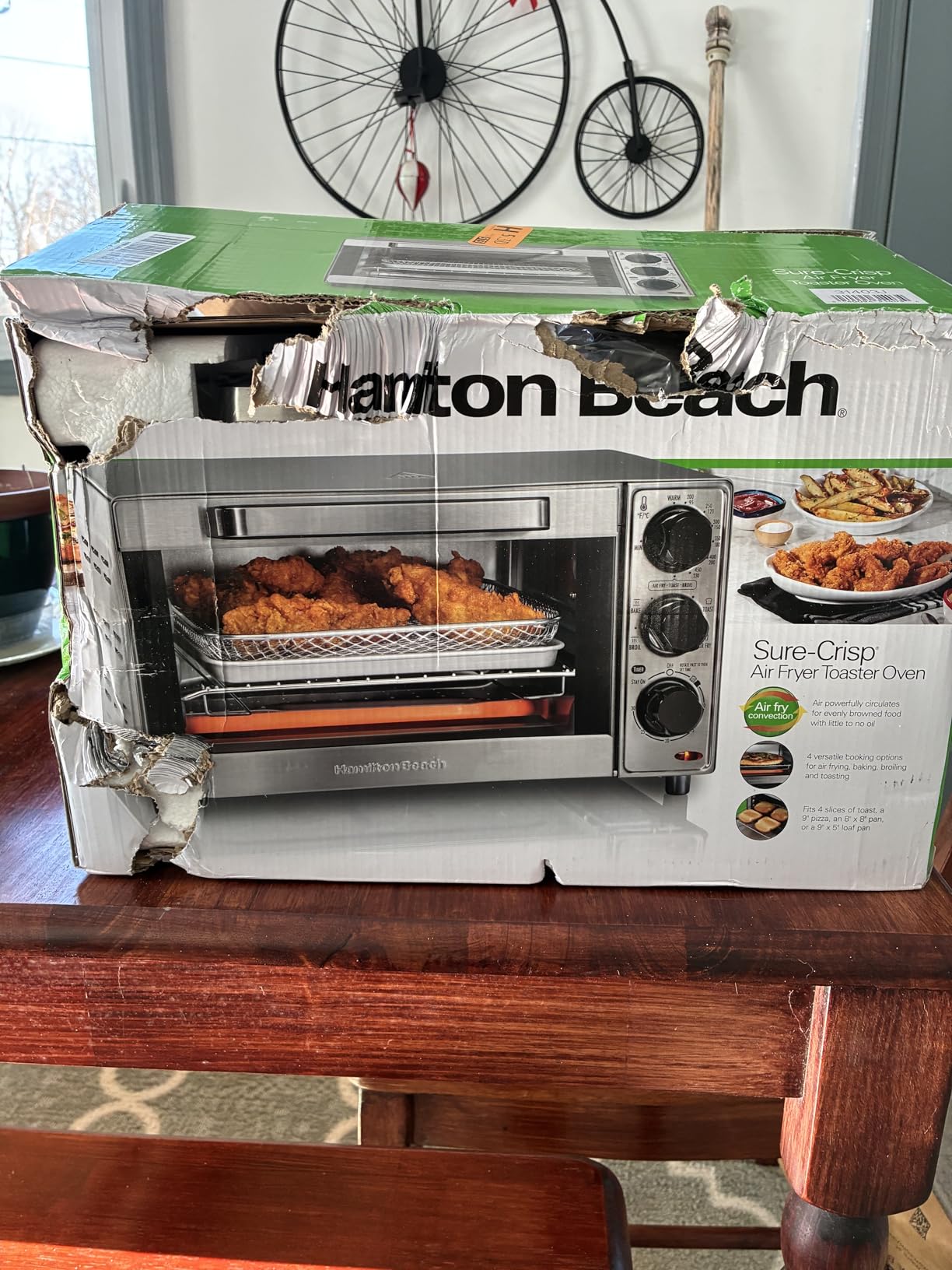 Hamilton Beach 4 Slice Countertop Air Fryer Toaster Oven Combo | Air Fry, Bake, Broil, Toast | 30 Minute Timer | Automatic Shut Off | 200 to 450ºF Adjustable Temp | Stainless Steel | 31403J customer photo 1