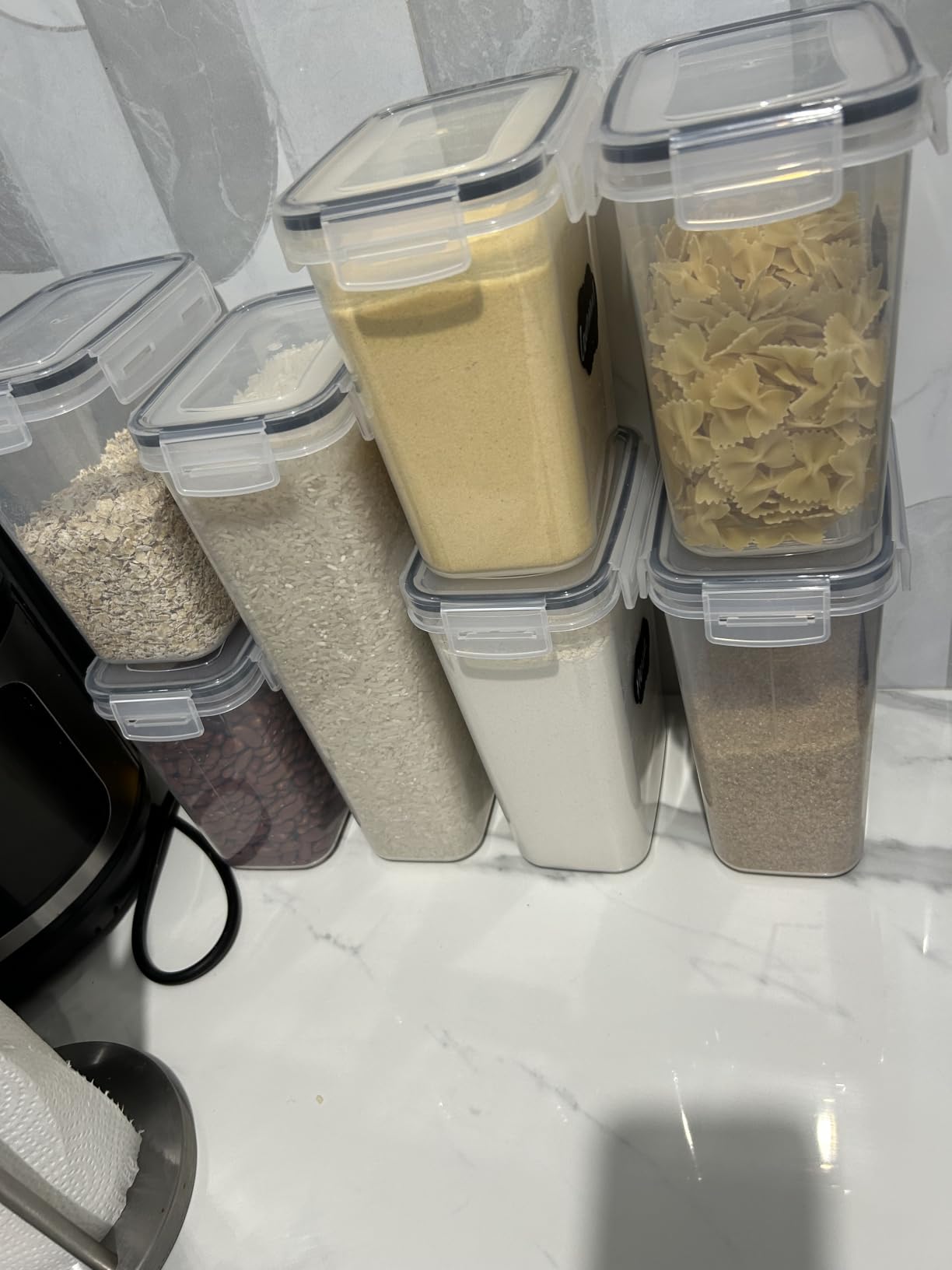 Airtight Food Storage Containers Set, 14 PCS Kitchen Storage Containers with Lids for Flour, Sugar and Cereal, Plastic Dry Food Canisters for Pantry Organization and Storage | BPA-Free Kitchen Organizers with Lids customer photo 2