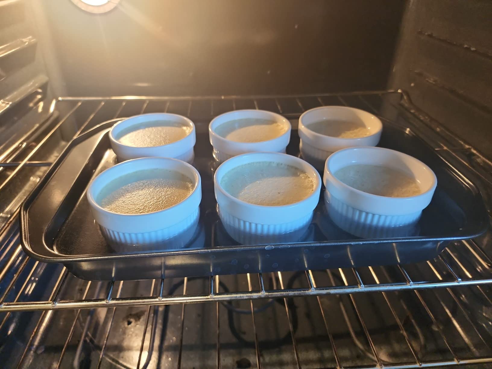 Creme Brulee Making Set | 6 Ceramics Creme Brulee Ramekins 6 oz, 304 Stainless Steel Lifting Rack, 9