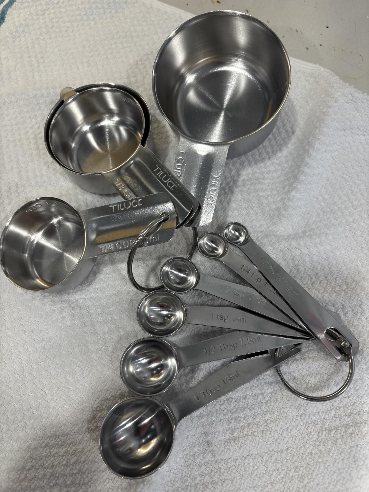 Stainless Steel Measuring Cups & Spoons Set, Cups and Spoons | Stainless Steel Nesting Measure Cups, Kitchen Gadgets for Cooking & Baking (10) customer photo 1
