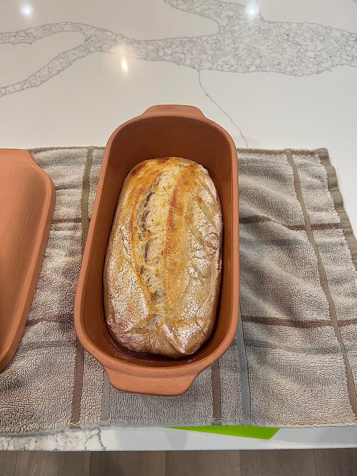 Eurita Clay Roaster, Non-Stick Bread Pan & Lid, Healthy Clay Pot Cooking, With Free Recipe Guide, 2 Quarts customer photo 2