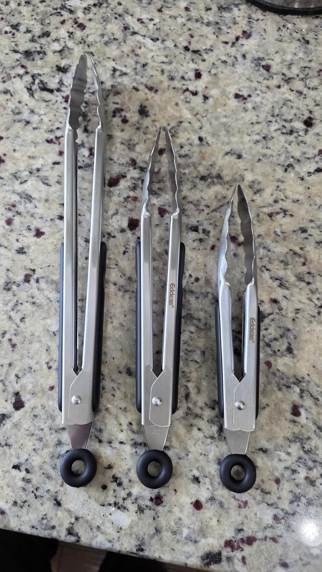 Tongs For Cooking Up to 600 Degrees F Metal Kitchen Tongs 3PCS 7,9,12 Inch | Heat Resistant Stainless Steel,Heavy Duty Metal Locking Tong for Food,Salad and BBQ Dishwasher Safe customer photo 1