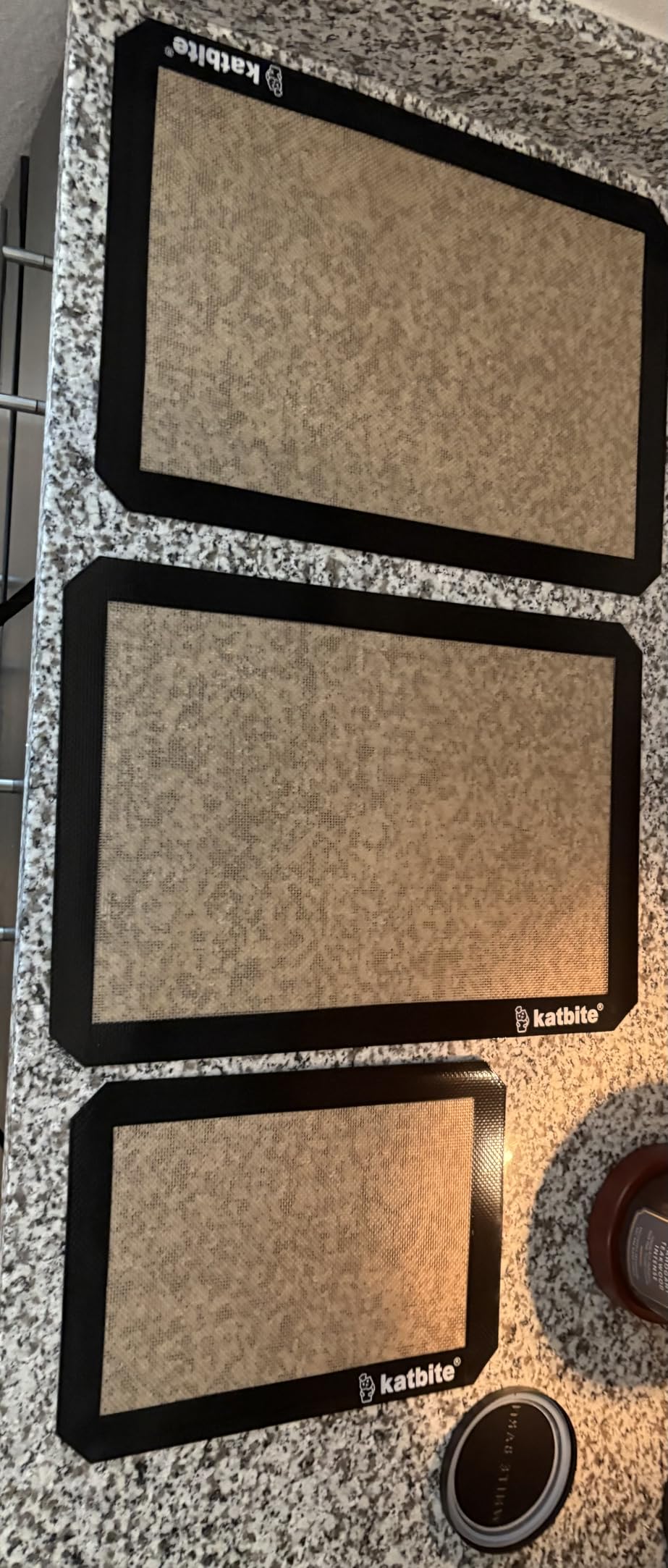 Silicone Baking Mat, Katbite Large Baking Mat Set of 3-2 Half Sheets Mats (11 5/8