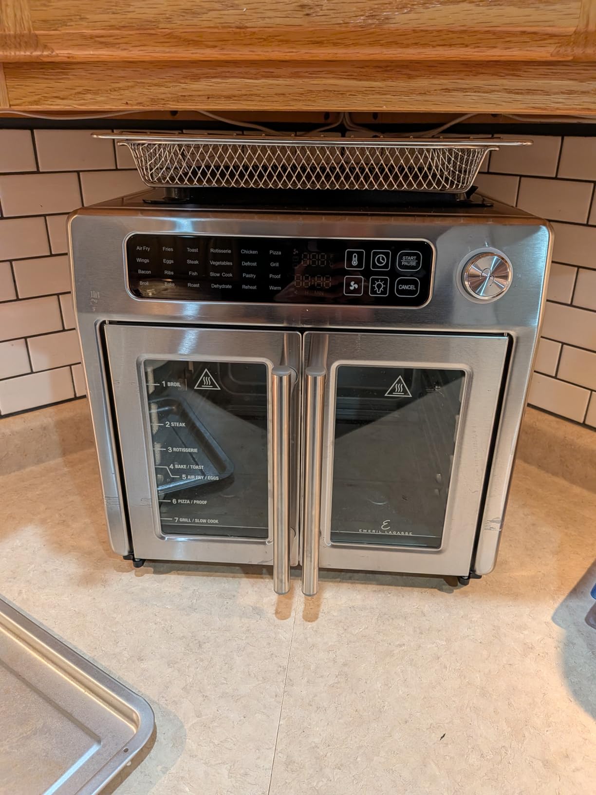 Emeril Lagasse 26QT French Door Multi-Function Air Fryer Toaster Oven | 26QT air fryer oven with French doors, 24 cooking functions, dual-speed fan and rotisserie for easy family meals customer photo 1
