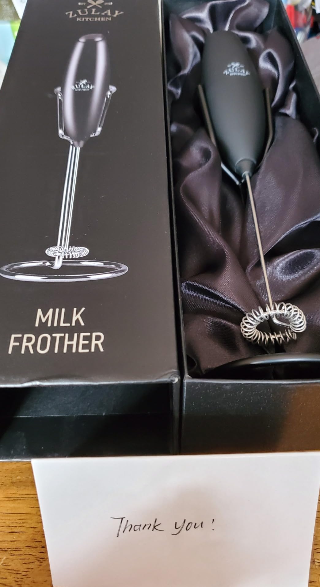 Zulay Kitchen Powerful Milk Frother Wand With Duracell Batteries - Ultra Fast Handheld Drink Mixer - Electric Whisk Foam Maker for Coffee, Lattes, Cappuccino & Matcha - Z1 Motor - Black customer photo 1