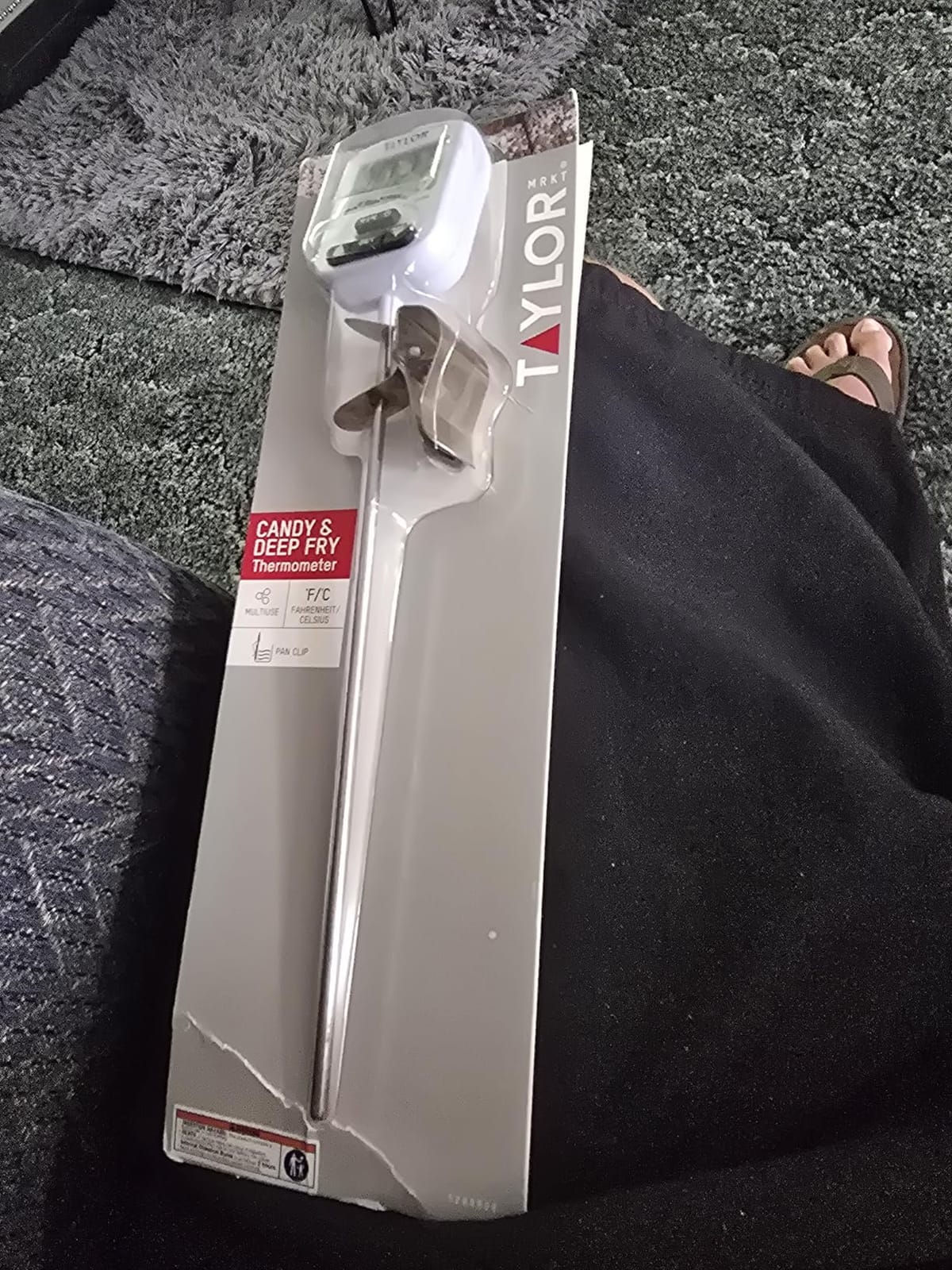 Taylor Programmable Digital Candy and Deep Fry Thermometer with Green Light Alert Display, Long Stem, and Adjustable Pan Clip, White | Programmable High-Temp Alert with Green Light, Angled Backlit Display, 9 Inch Stainless Steel Stem with Pan Clip customer photo 2