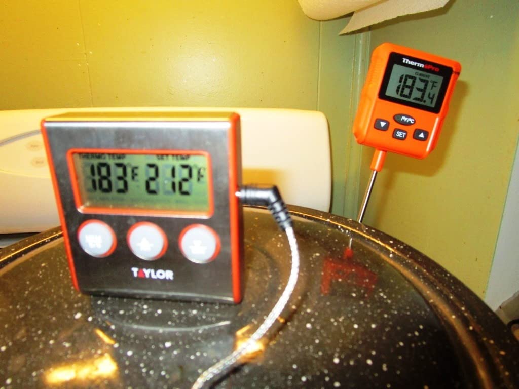 TempPro TempDip Programmable Candy Thermometer with Pot Clip | Instant Read Deep Fryer Oil Thermometer with 10