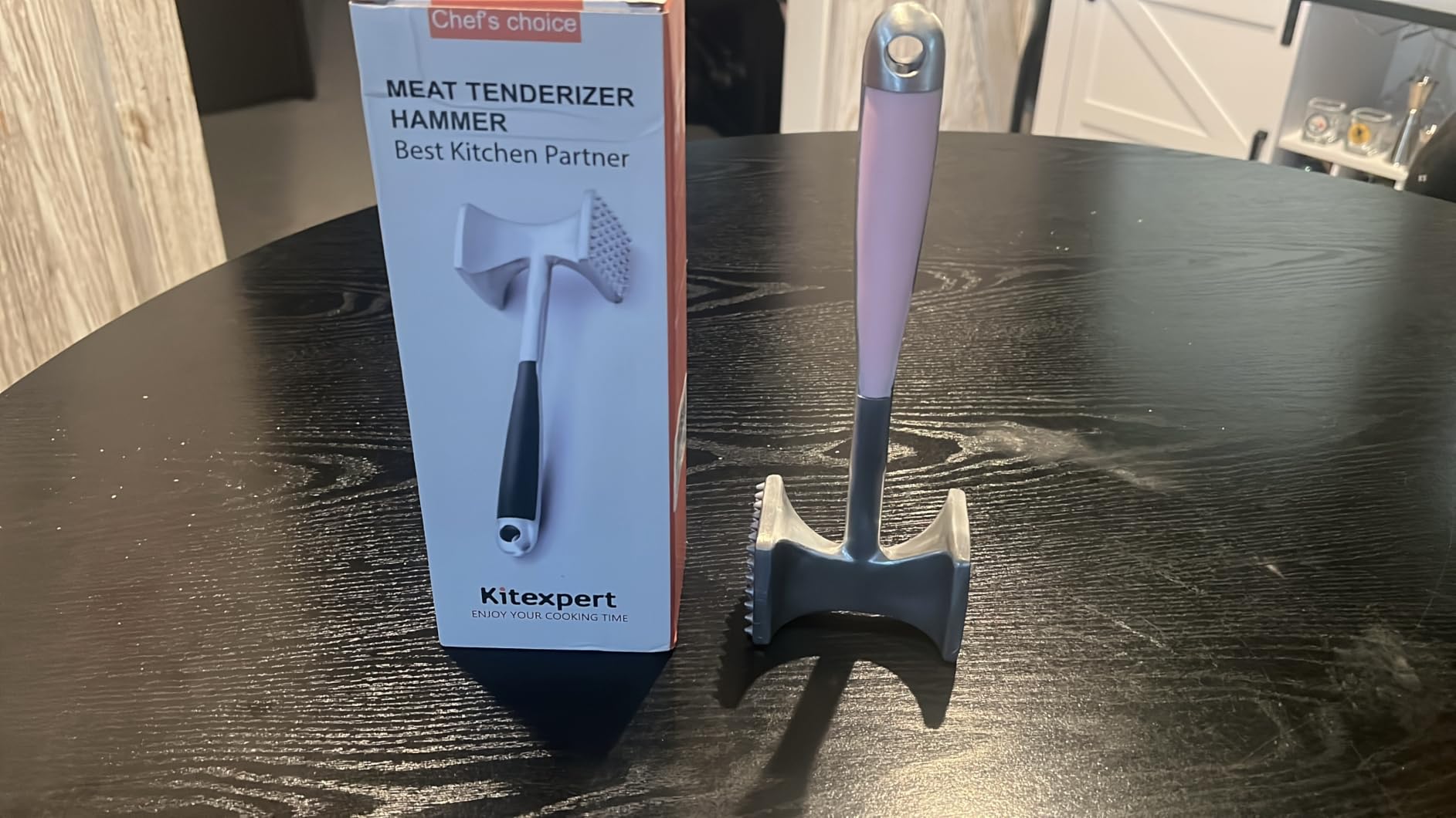 KITEXPERT Meat Tenderizer Hammer with Comfortable-Grip Handle, Dual-side Mallet for Kitchen, Heavy Duty Pounder For Tenderizing Steak, Beef and Fish customer photo 2