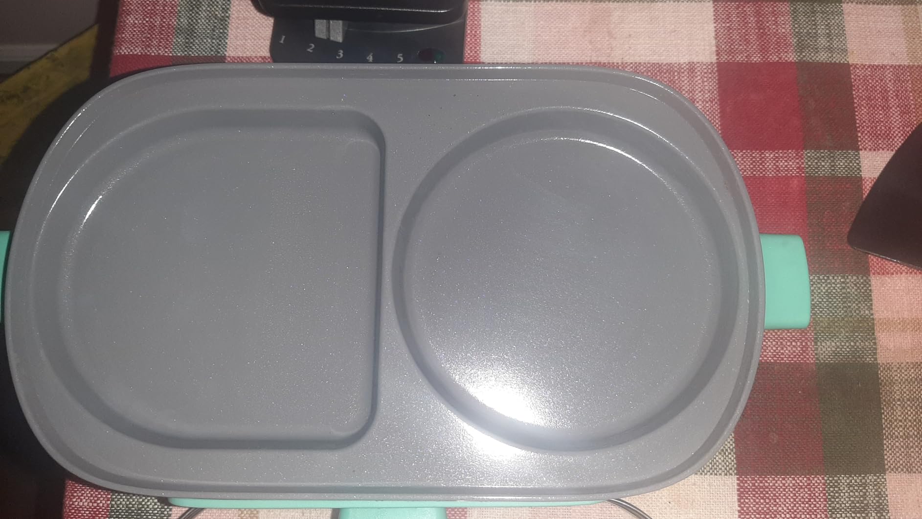 GreenLife 3-in-1 Breakfast Maker Station, Healthy Ceramic Nonstick Dual Griddles for Eggs Meat Sausage Bacon Pancakes and Breakfast Sandwiches, 2 Slice Toast Drawer, Easy-to-use Timer, Turquoise customer photo 2