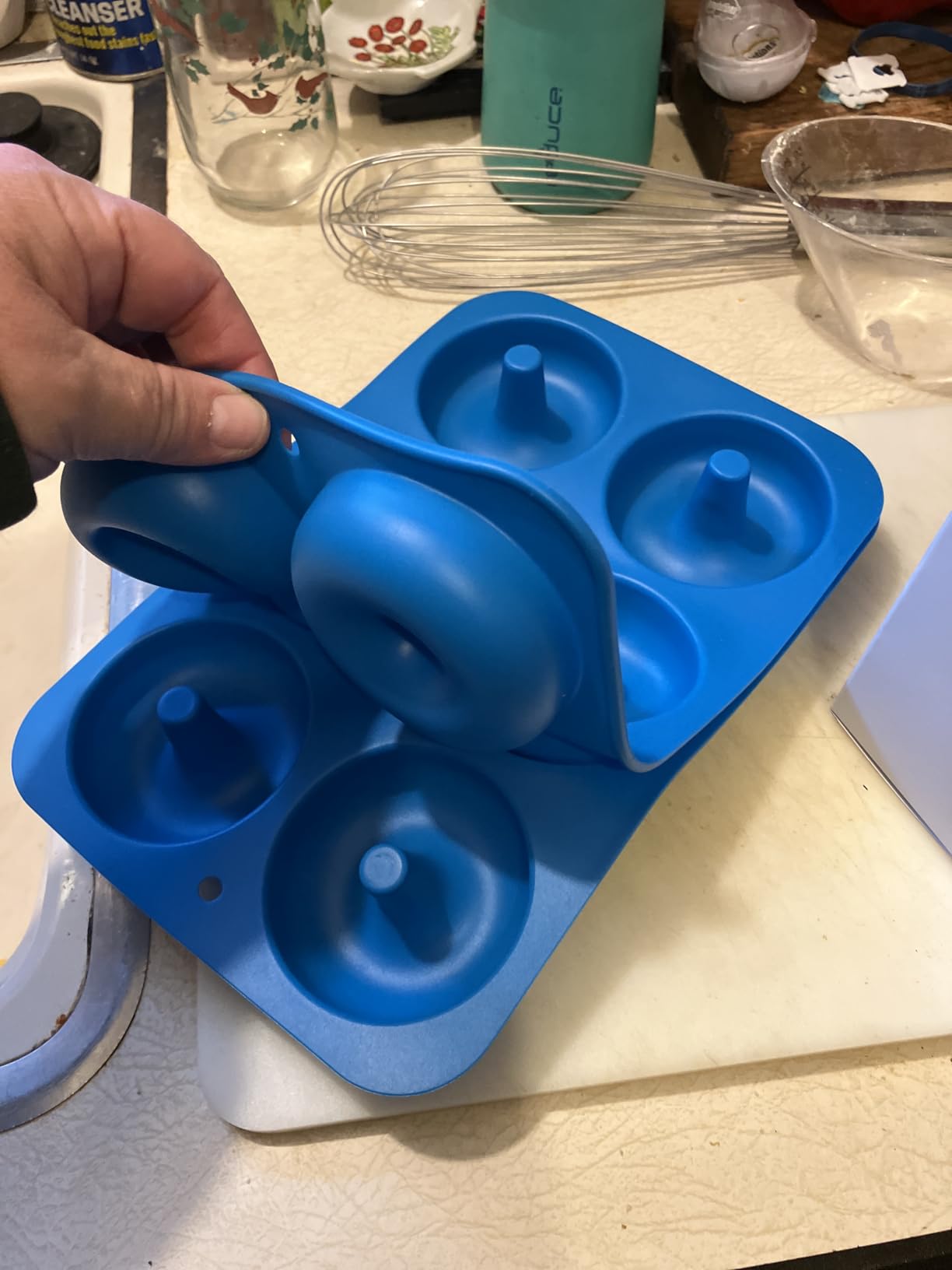 Aichoof Non-Stick Silicone Donut Pan for 6 Doughnuts, BPA-Free, 2-Pack Grey | Food Grade LFGB Silicone Bagels Baking Mold, Dishwasher Safe, Heat Resistant and Microwave Safe customer photo 1