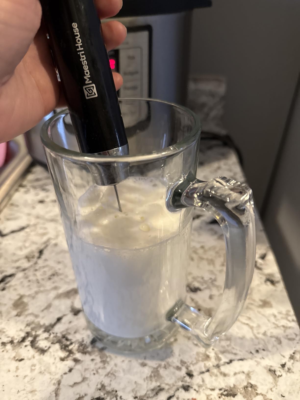 Maestri House LunaFro Rechargeable Milk Frother, Stand & 2 Detachable Whisks | 8000RPM Turbo Motor, 1200mAh lithium battery, Handheld Milk Frother for Lattes, Cappuccino, Matcha & Powdered Supplements customer photo 1