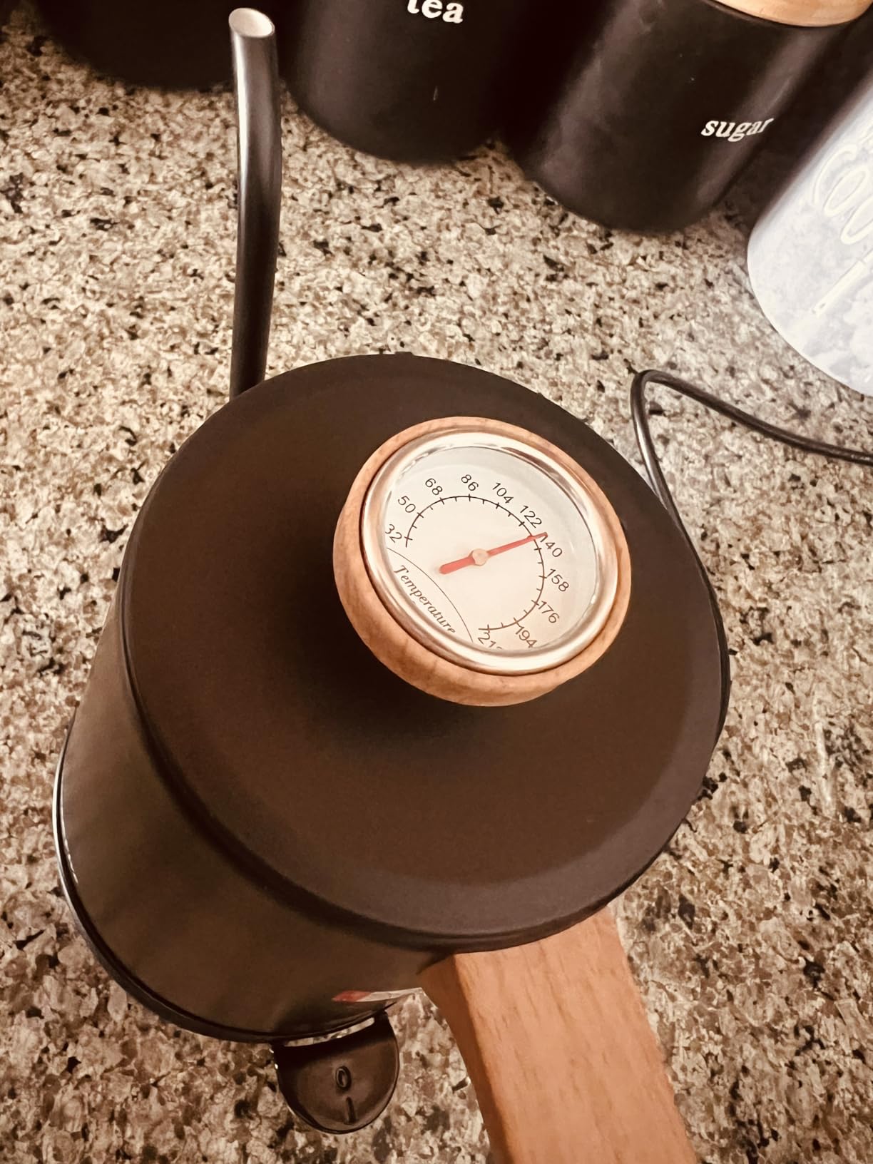 Nueve&Five Electric Gooseneck Kettle with Thermometer, 1.0L Pour Over Hot Water Kettle for Coffee and Tea, 1000W, Auto Shutoff, Boil-Dry Protection, Matte Black customer photo 2