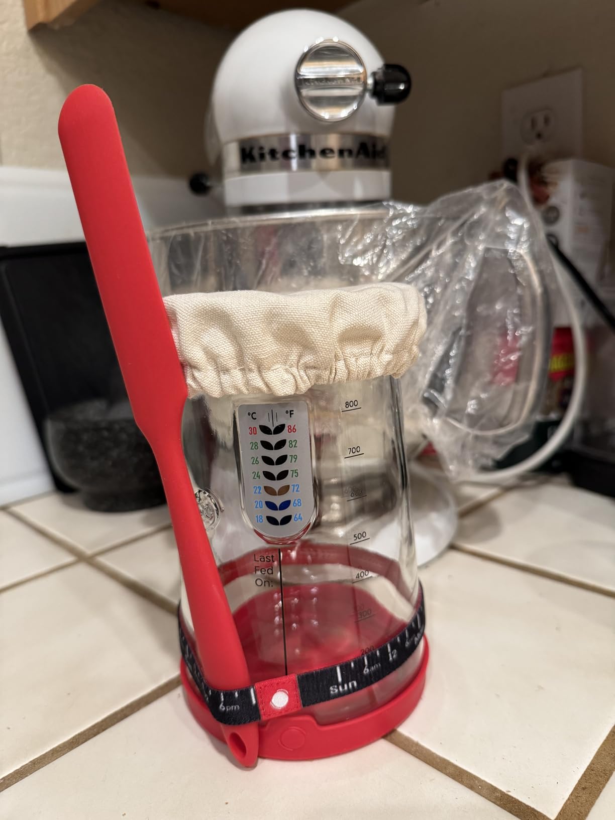 Pro Sourdough Bread Starter Kit - 34 oz Large Capacity Sourdough Starter Jar with 5 unique features for the perfect sour dough bread & sourdough starter kit - sourdough supplies (KA06) customer photo 2