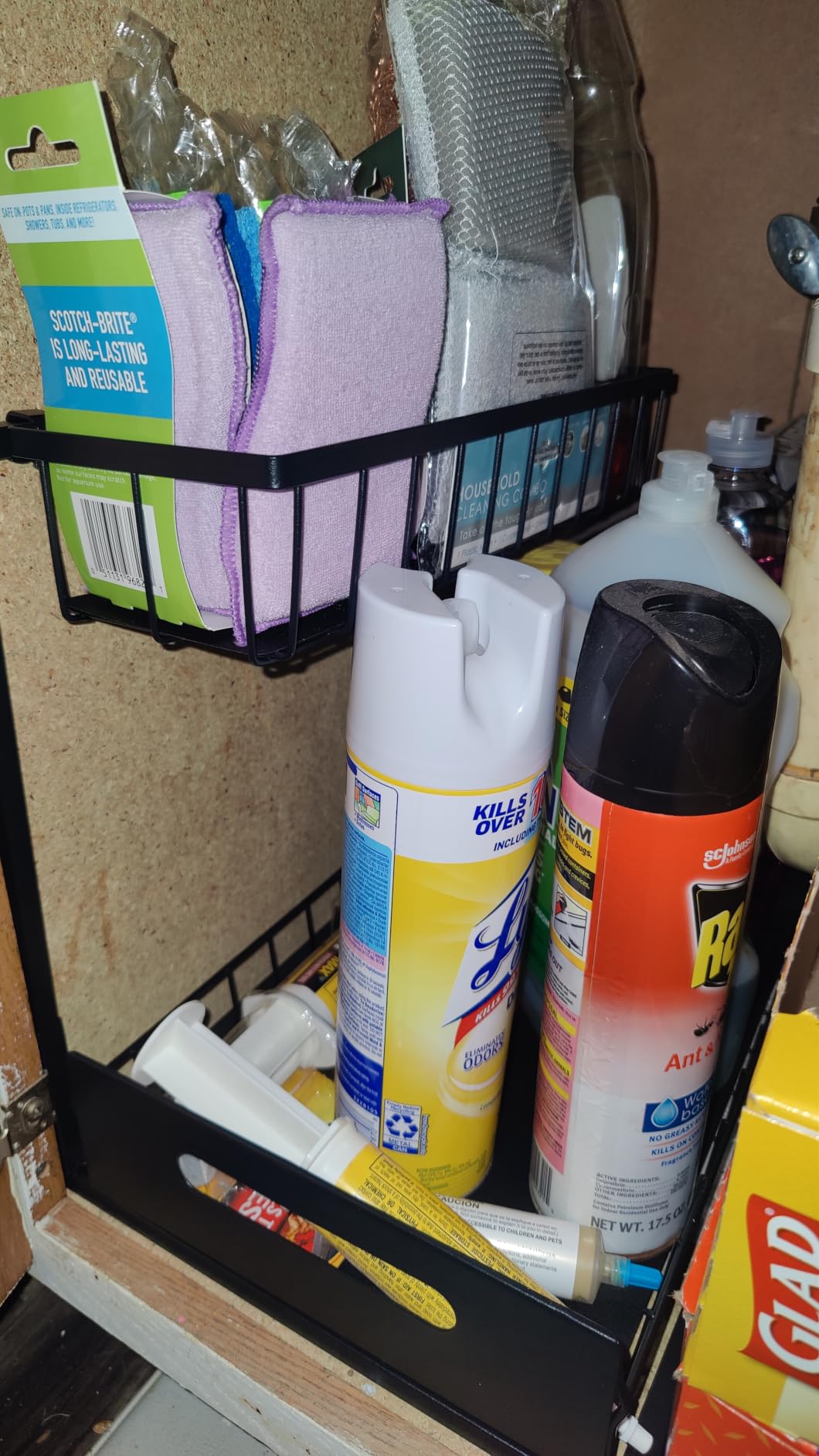 REALINN Under Sink Organizer, L-Shaped 2 Tier Pull Out Cabinet Organizer | Slide Out Sink Shelf Cabinet Storage Shelves, Under Sink Storage for Kitchen Bathroom Cabinet, White, 1 Pack customer photo 1