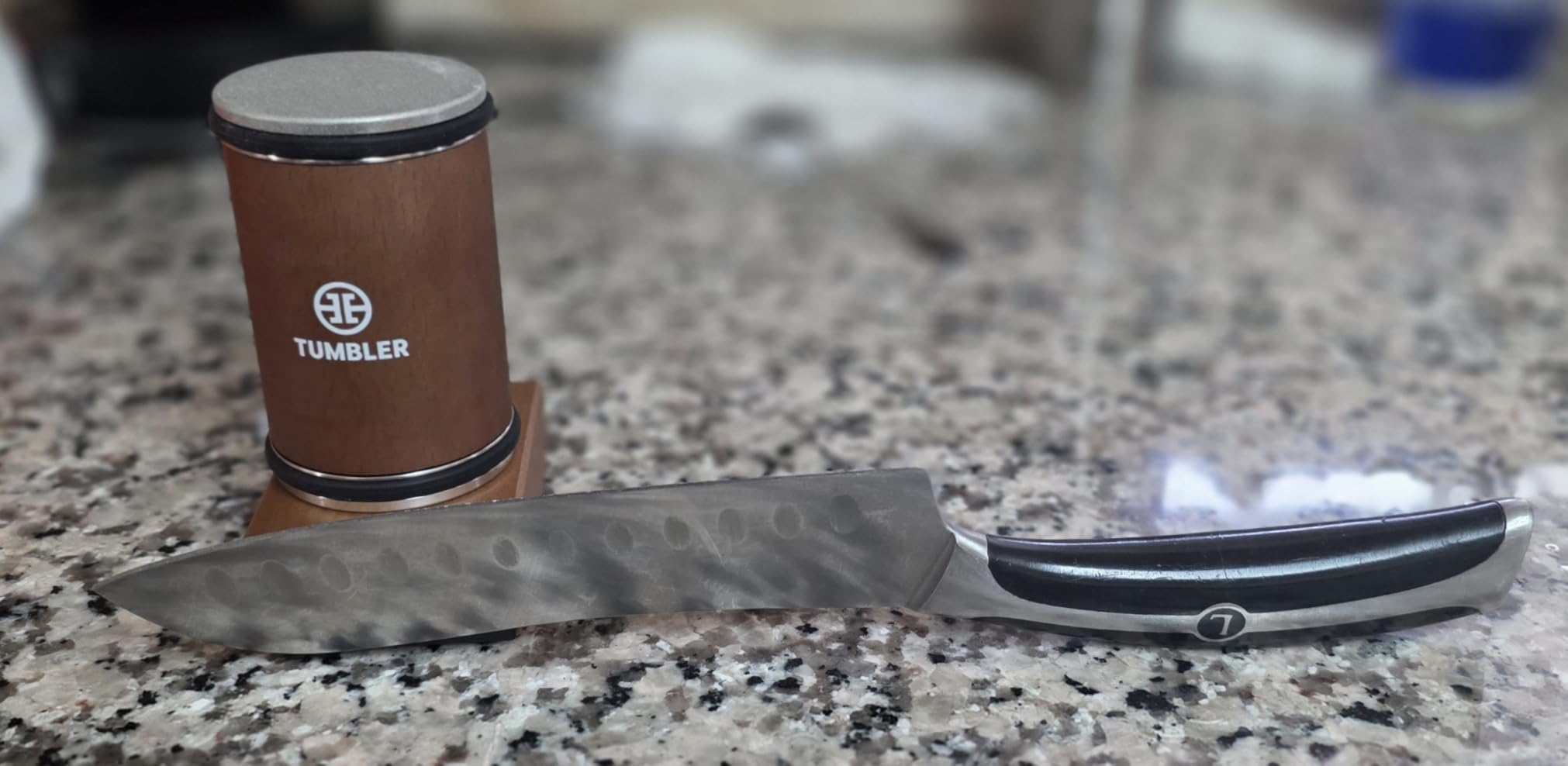 The Original Tumbler Rolling Knife Sharpener (Wood) - Rolling Knife Sharpener Tool for Kitchen Knives with 15 & 20 Degree Sharpening customer photo 1