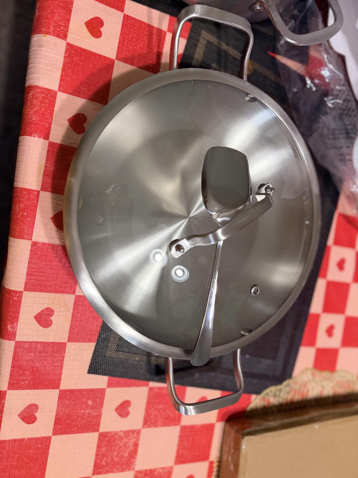 Inqibee 12 Inch Stainless Steel Paella Pan with Lid | Large Frying Pan with Double Riveted Handles, Wide Shallow Paella for Stovetop, Induction Compatible, Dishwasher & Oven Safe customer photo 1