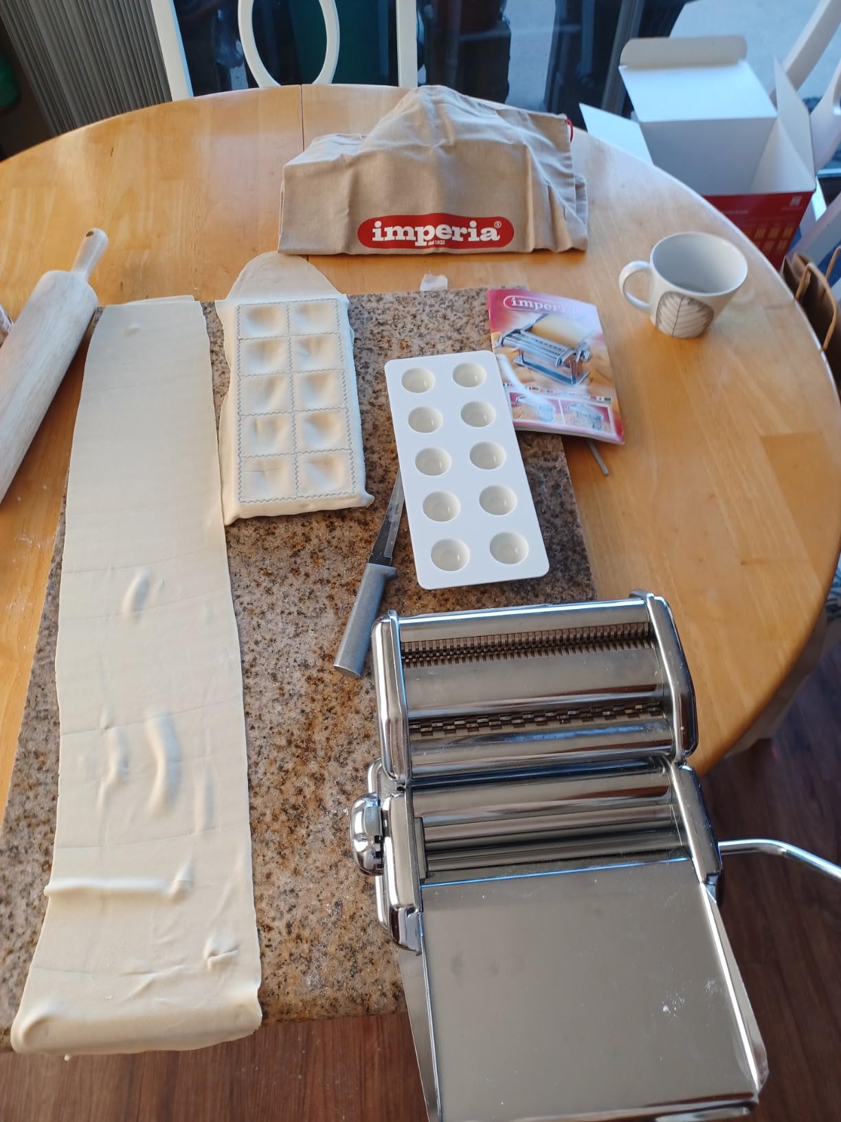 Imperia Pasta Maker Machine- 100% Made in Italy, Heavy Duty Steel Construction, Easy Lock Dial, Wood Grip Handle & Cleaning Brush customer photo 2