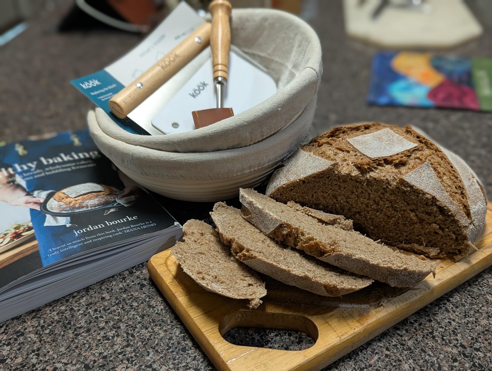Kook Banneton Bread Proofing Baskets, Artisan Sourdough Bread Making Baskets, 9 Inch Handwoven Rattan Baskets and Cloth Liners, Set of 2, Round customer photo 1