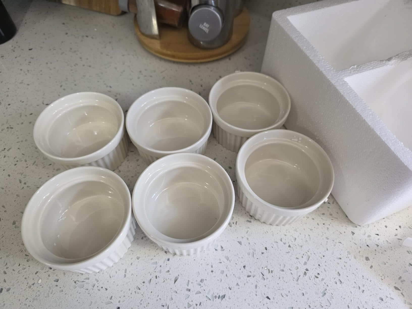 MALACASA Ramekins 6 oz Oven Safe, Porcelain Creme Brulee Ramekins Pudding Custard Cups Small Ceramic Souffle Dishes Ramakan Ramiken Ramicans Baking Bowls Set of 6, White, Series RAMEKIN-DISH customer photo 2