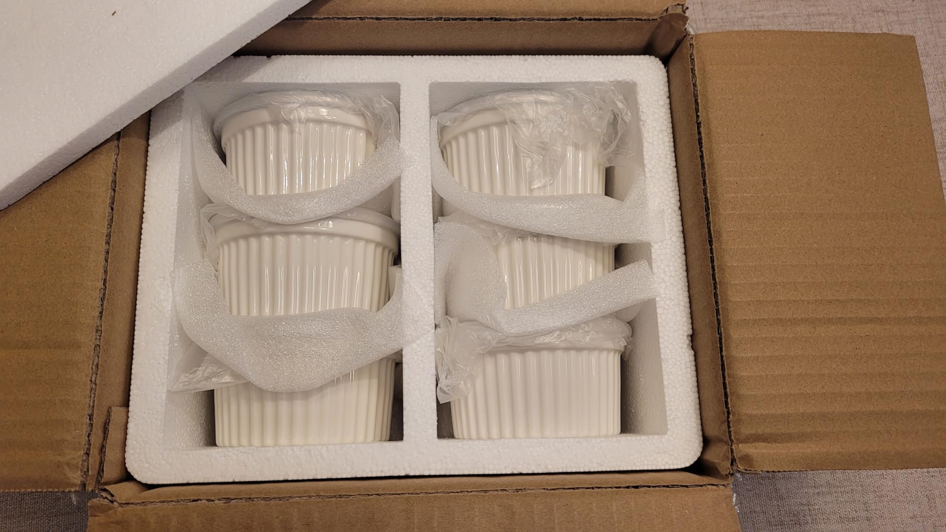 vancasso 6 oz Ramekins with Lid, Porcelain Creme Brulee Souffle Dishes, White Pudding Custard Cups Ramiken for Baking, Dishwasher and Oven Safe, Set of 6 customer photo 2