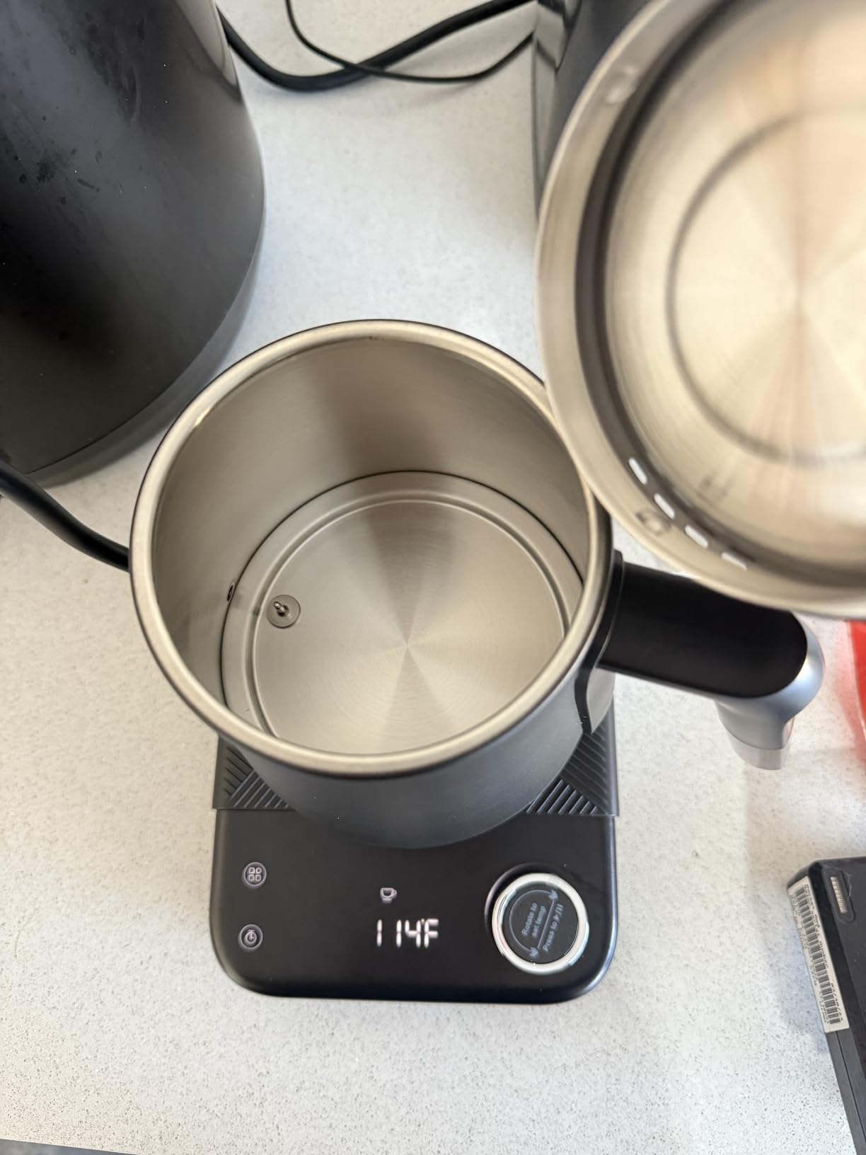 Gooseneck Electric Kettle HIYAKOI with ±1℉ Temperature Control, Pour Over Kettle for Coffee & Tea, 1200W Rapid Heating, Stainless Steel Water Boiler with 12H Keep Warm & Built-in Timer, 0.8L/27oz customer photo 1