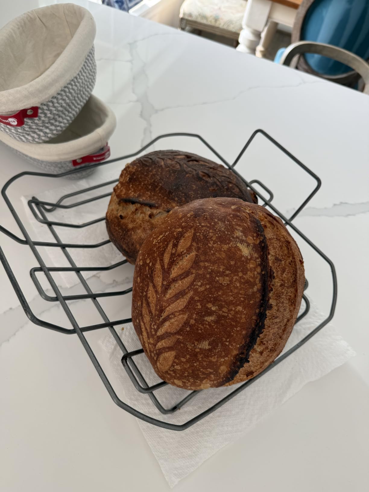 KneadAce Cotton Rope Banneton Bread Proofing Basket Set, Oval & Round Bread Baskets with Liners & Covers for Artisan Bread Baking customer photo 1