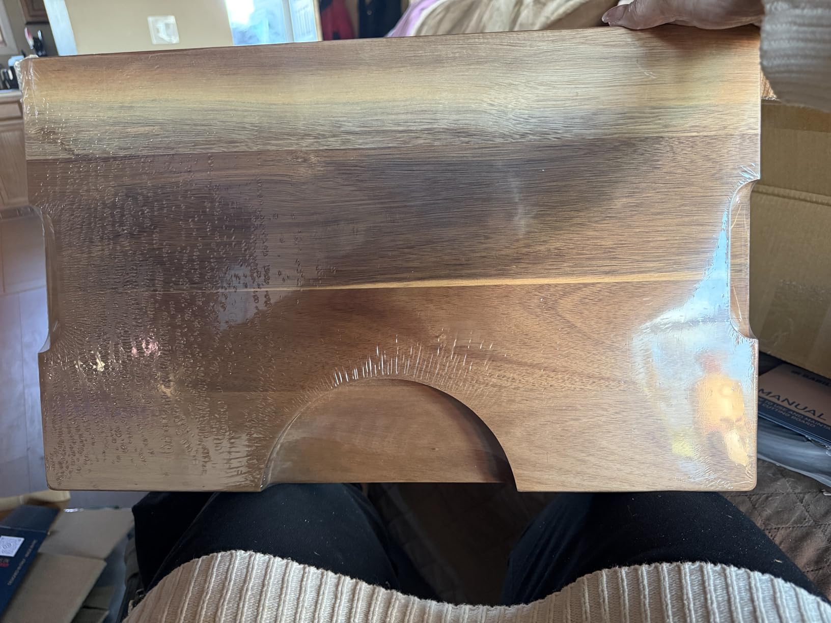 Acacia Wood Cutting Board for Kitchen, Thick Non Toxic Butcher Block | Hard Wood Edge Grain With Juice Groove 16