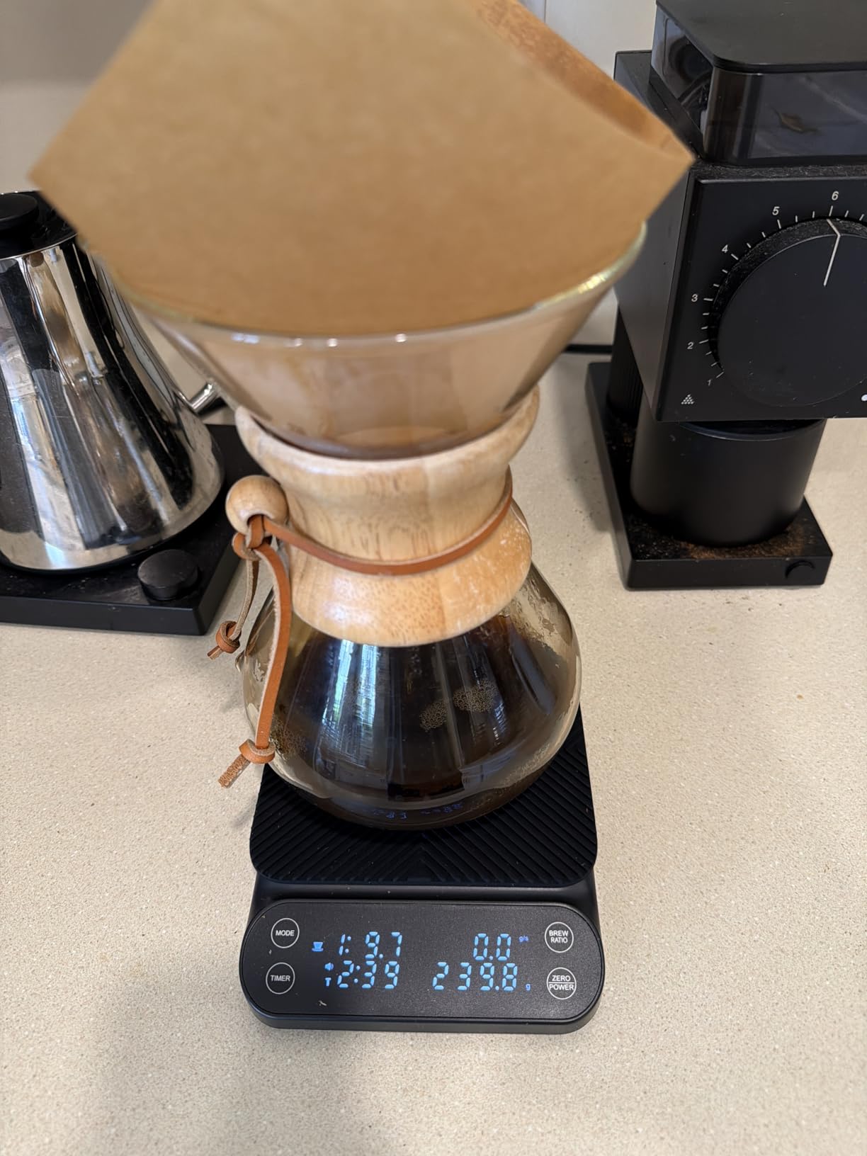 Maestri House S3 Pour Over Coffee Scale with Timer, 3kg/0.1g | Coffee Scale with 3 Brew Modes, Adjustable 1:1-1:18 Ratios and Real-Time Flow Rate for Pour-Over, Espresso or French Press customer photo 1
