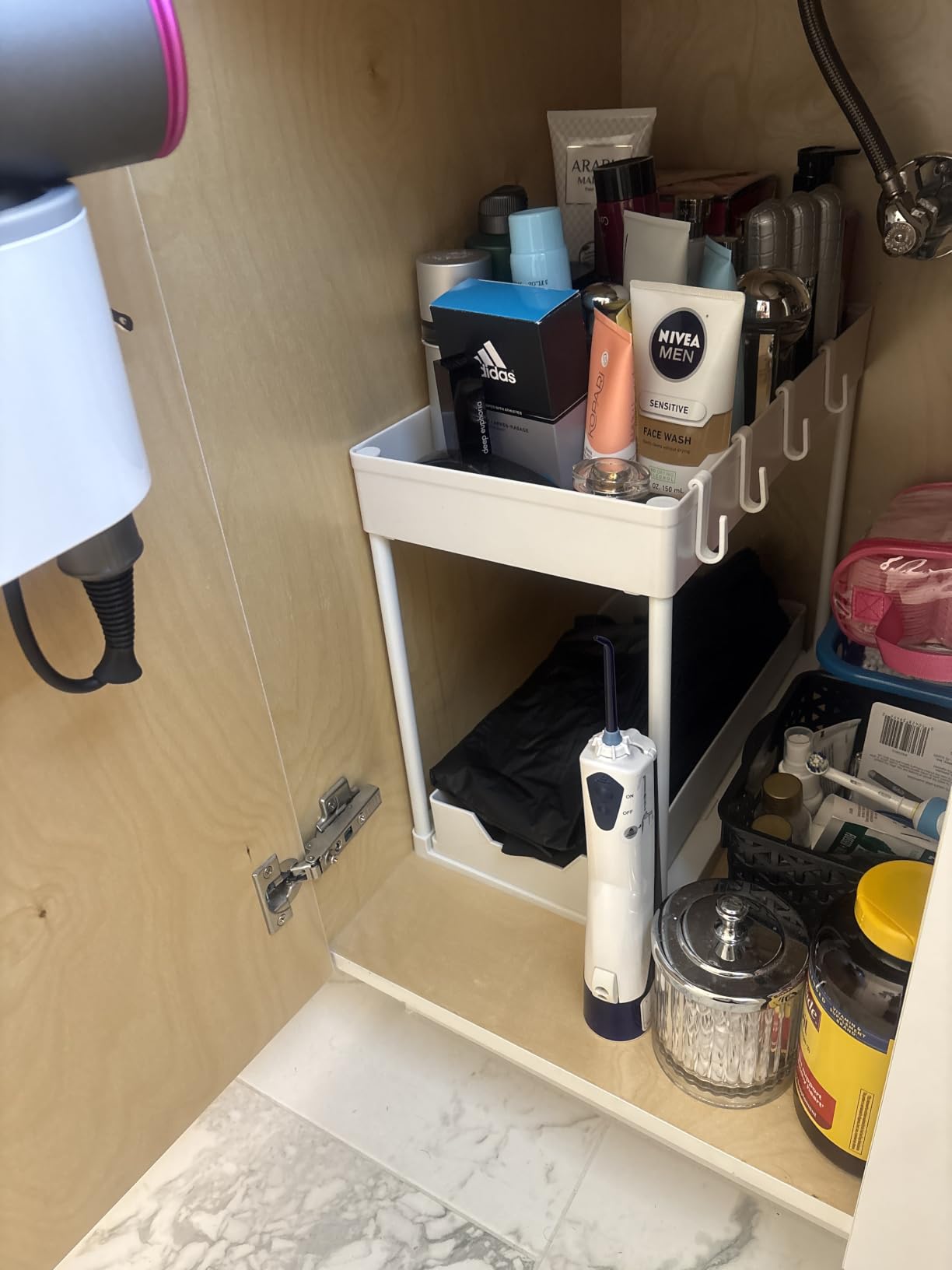 Simple Trending Under Sink Organizer 2 Pack, Sink Pull-Out Sliding Storage Cabinet, 2-Tier Under Shelf Organizer for Kitchen Bathroom, Black customer photo 2